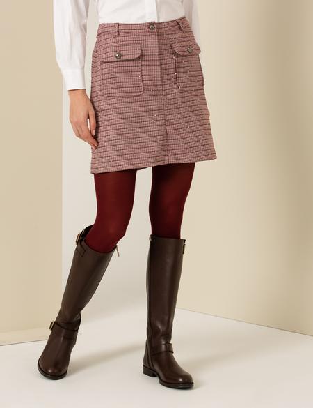 Bordo A Kesim Dokuma Etek - 50254352014