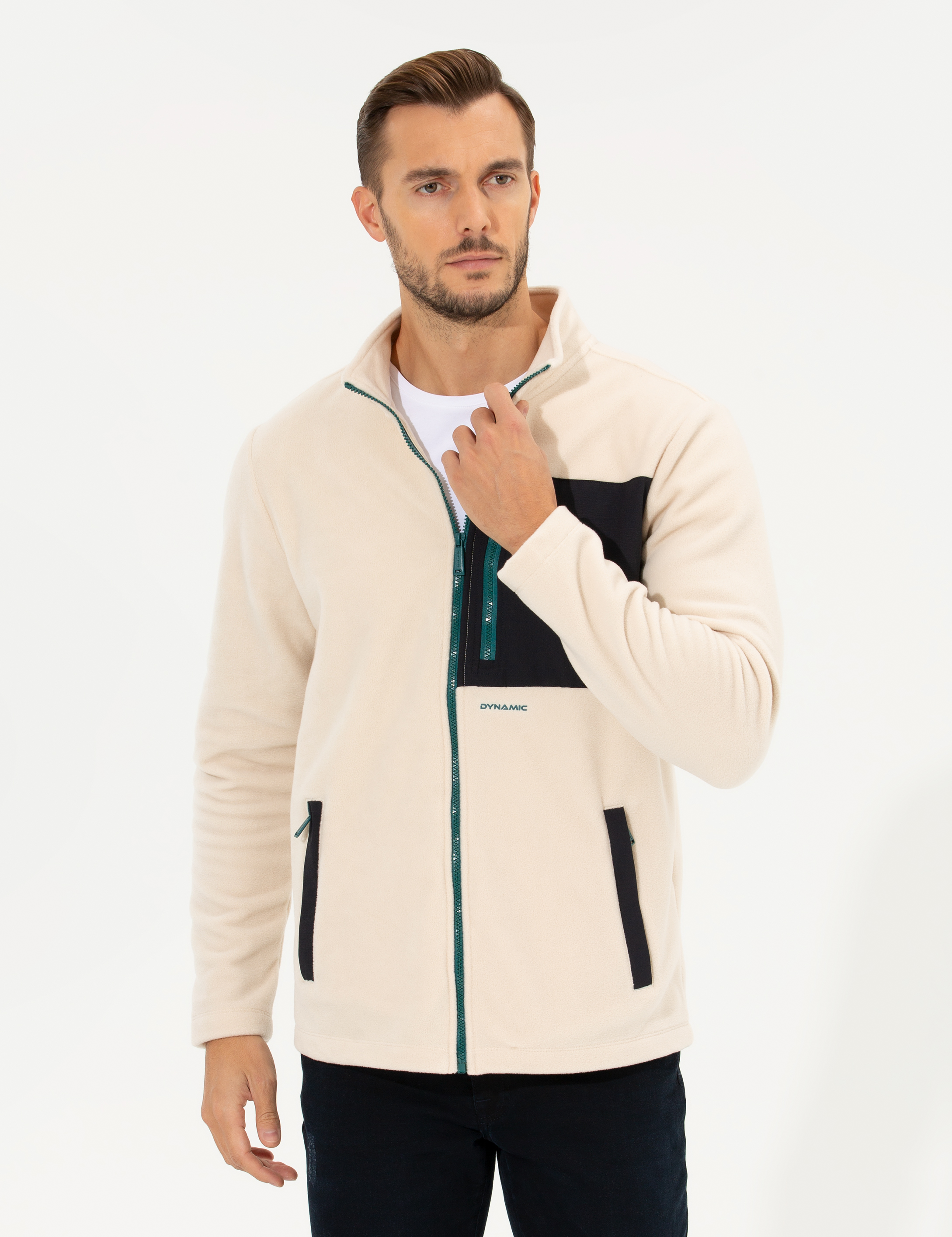 Bej Regular Fit Polar Hırka