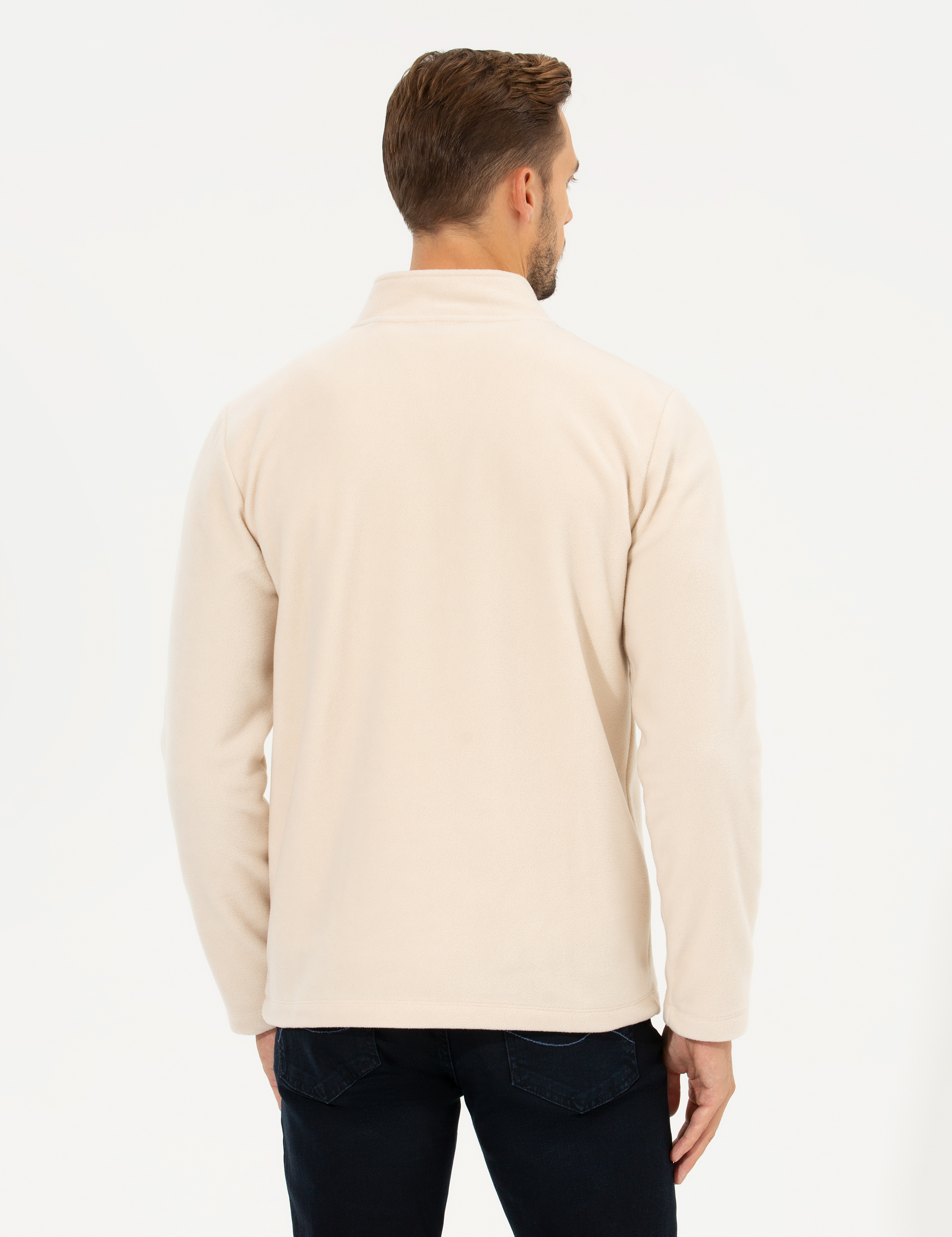 Bej Regular Fit Polar Hırka - Image 5