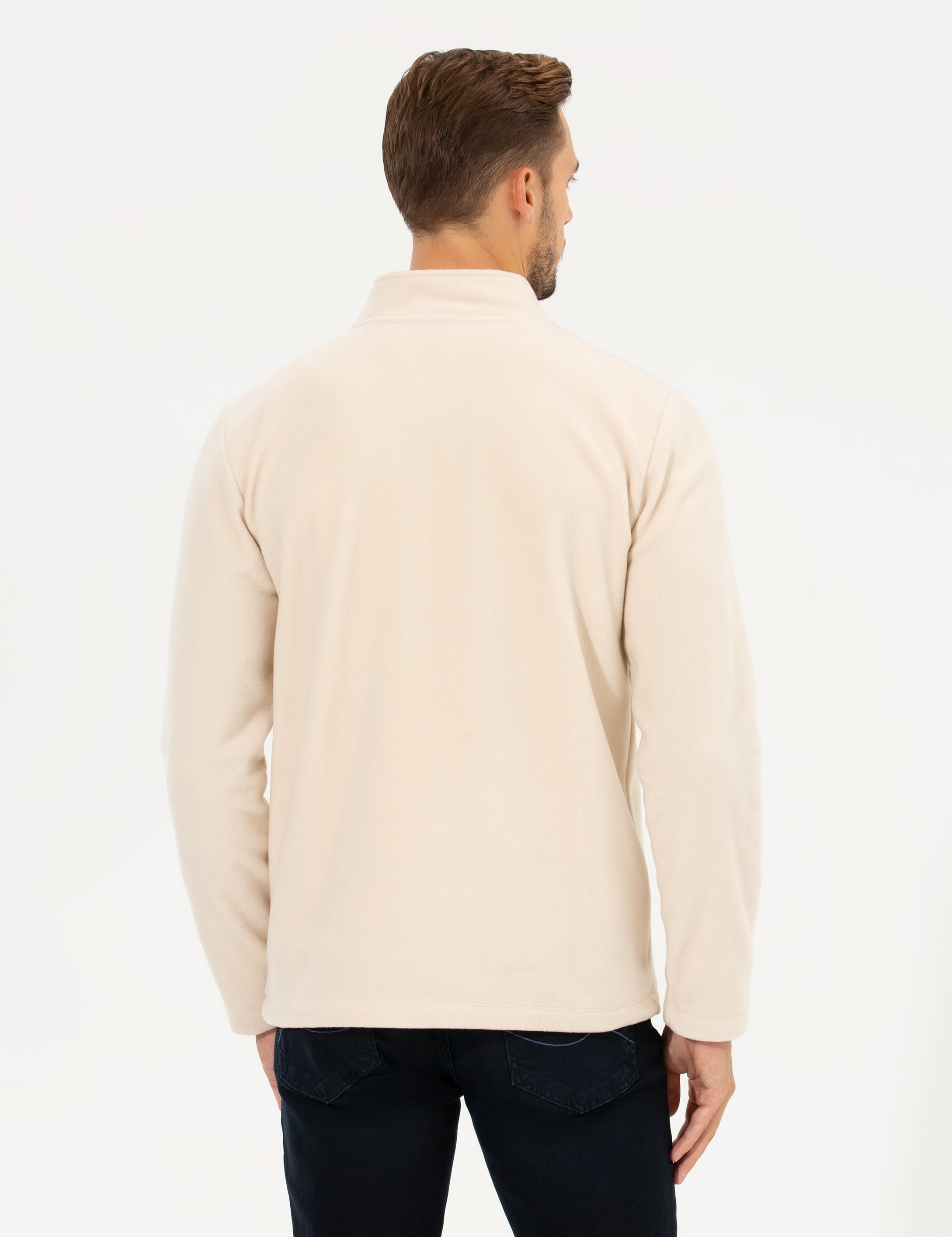 Bej Regular Fit Polar Hırka