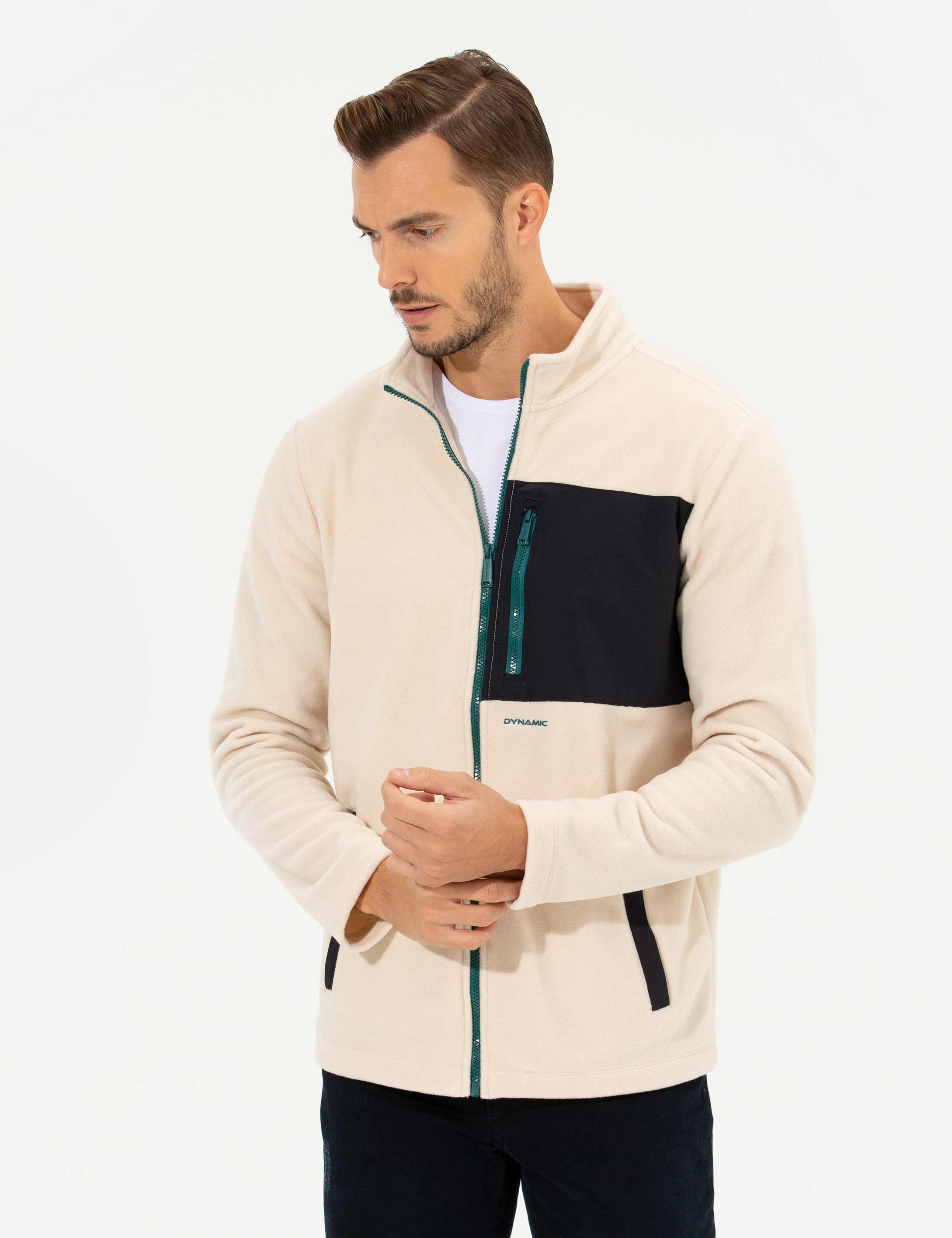 Bej Regular Fit Polar Hırka - Image 3