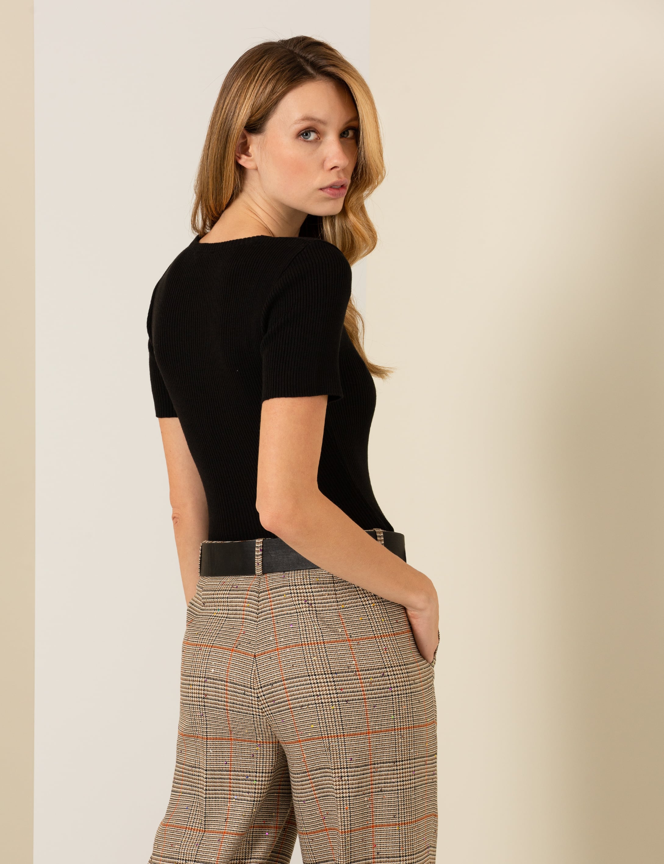 Siyah Slim Fit Bisiklet Yaka Kazak
