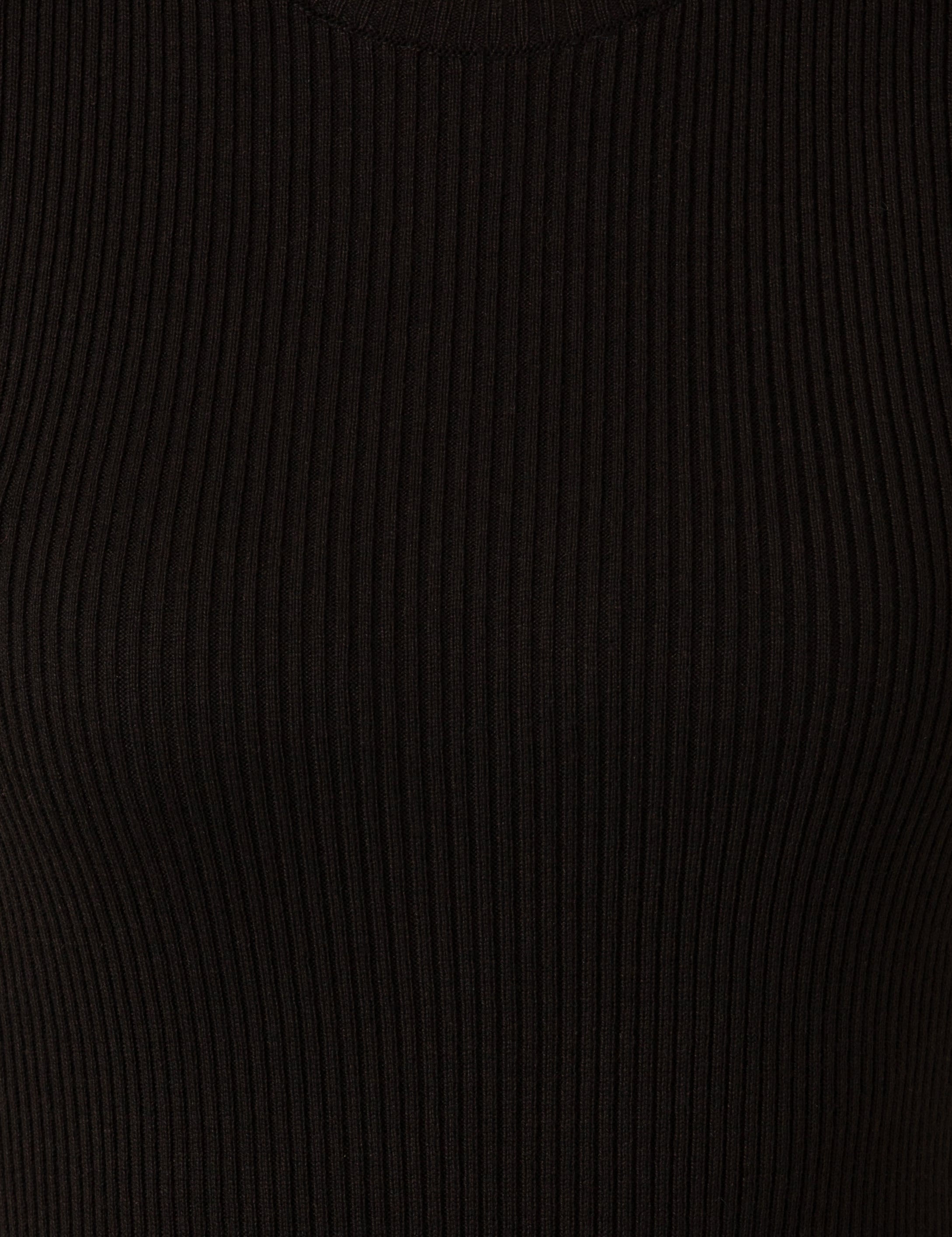 Siyah Slim Fit Bisiklet Yaka Kazak