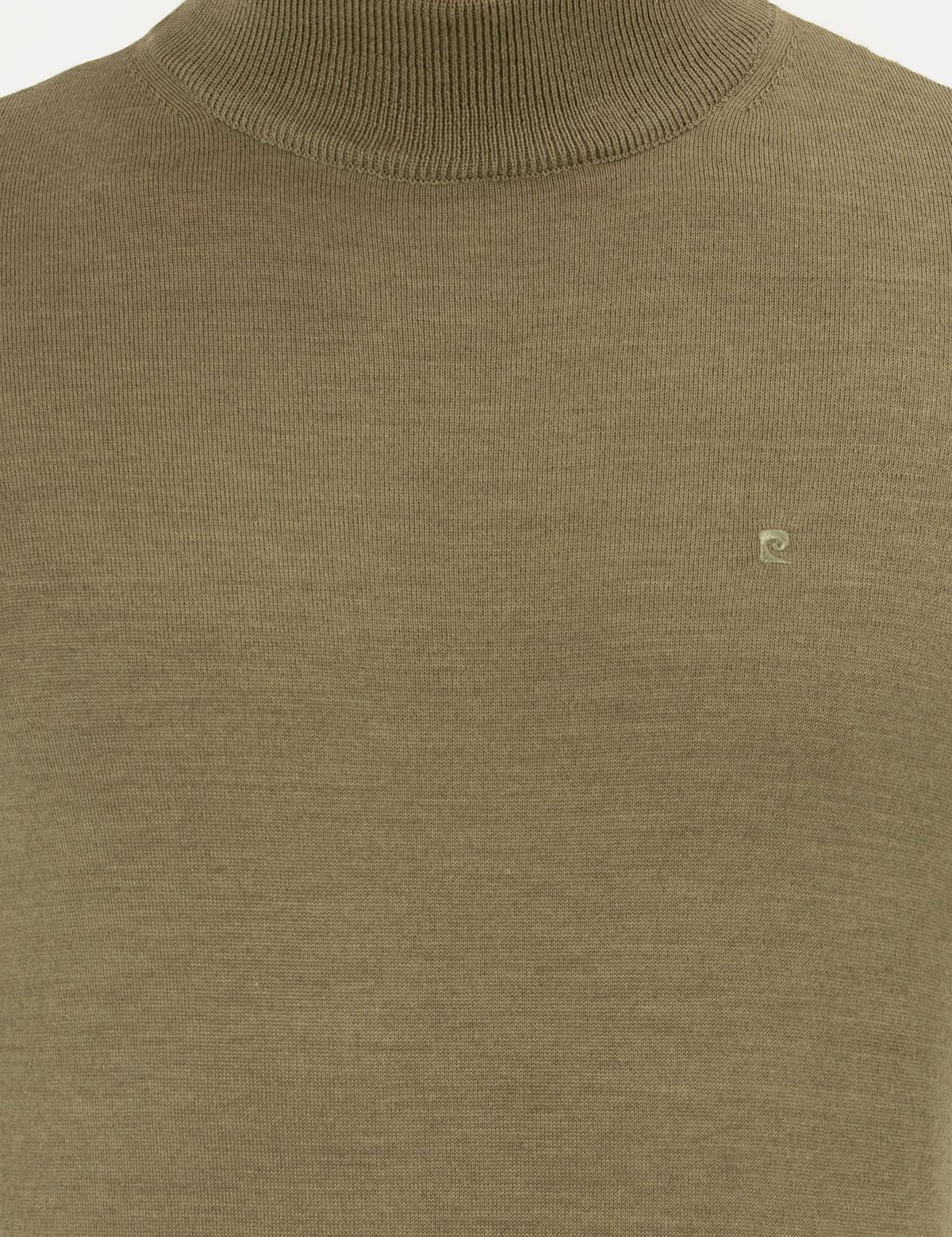 Su Yeşili Regular Fit Yarım Balıkçı Yaka Yün Karışımlı Basic Triko Kazak - 50236754131