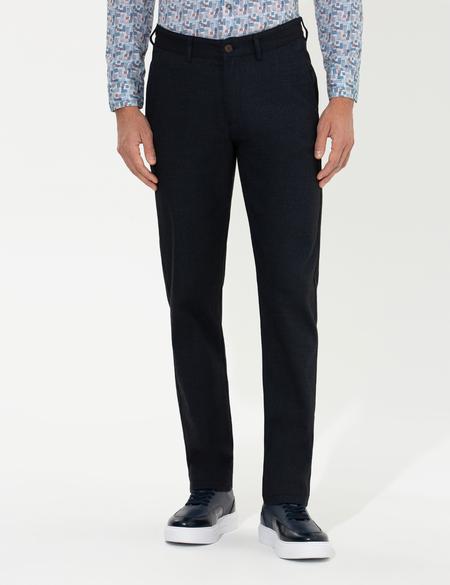 Lacivert Regular Fit Çizgili Kanvas Pantolon - 50259717055