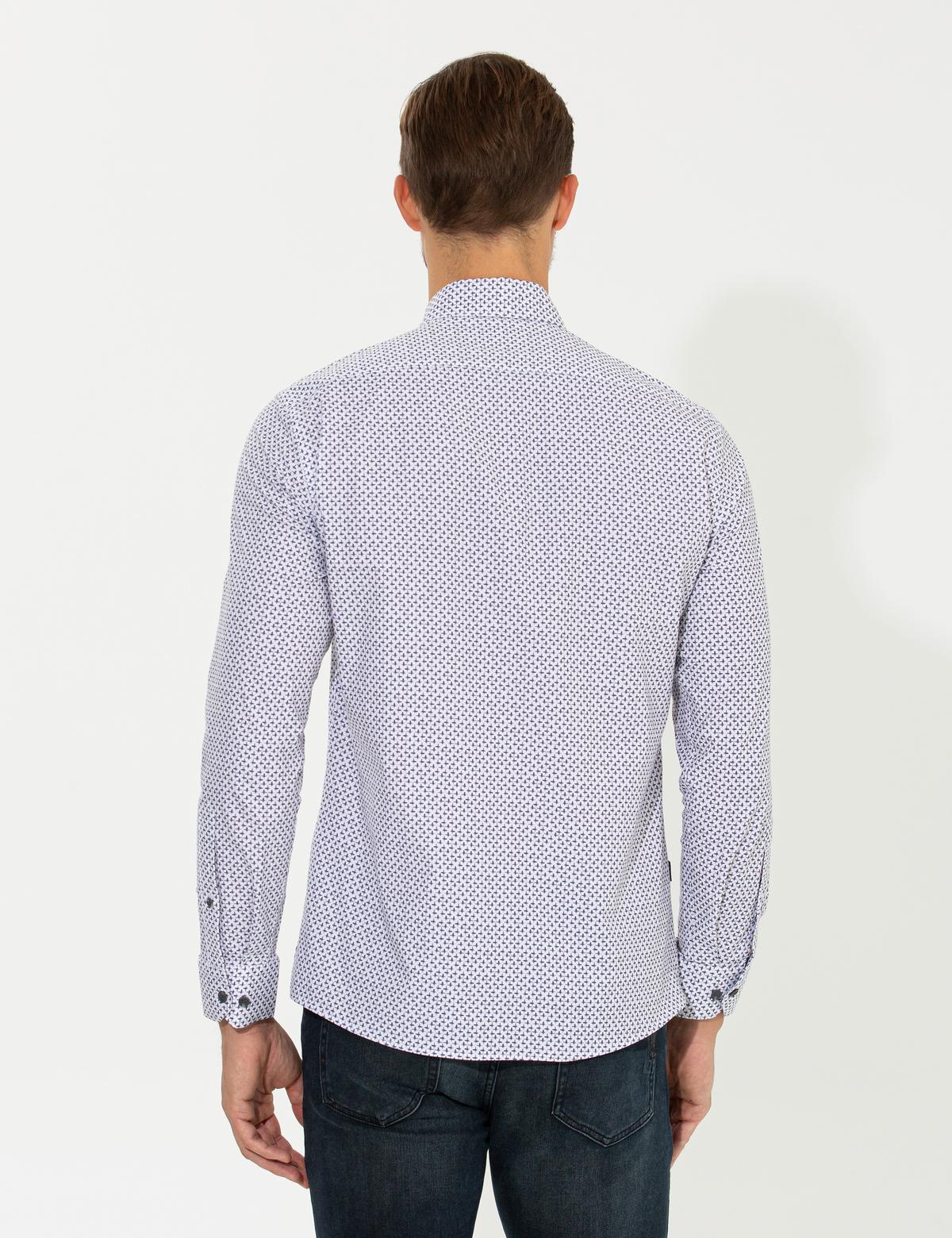 Mor Slim Fit Uzun Kollu Gömlek - 50259486019