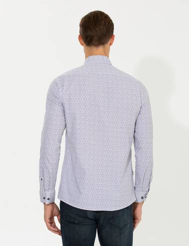 Mor Slim Fit Uzun Kollu Gömlek