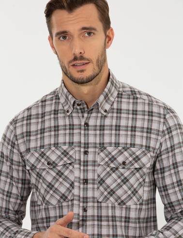 Açık Kahverengi Regular Fit Uzun Kollu Gömlek