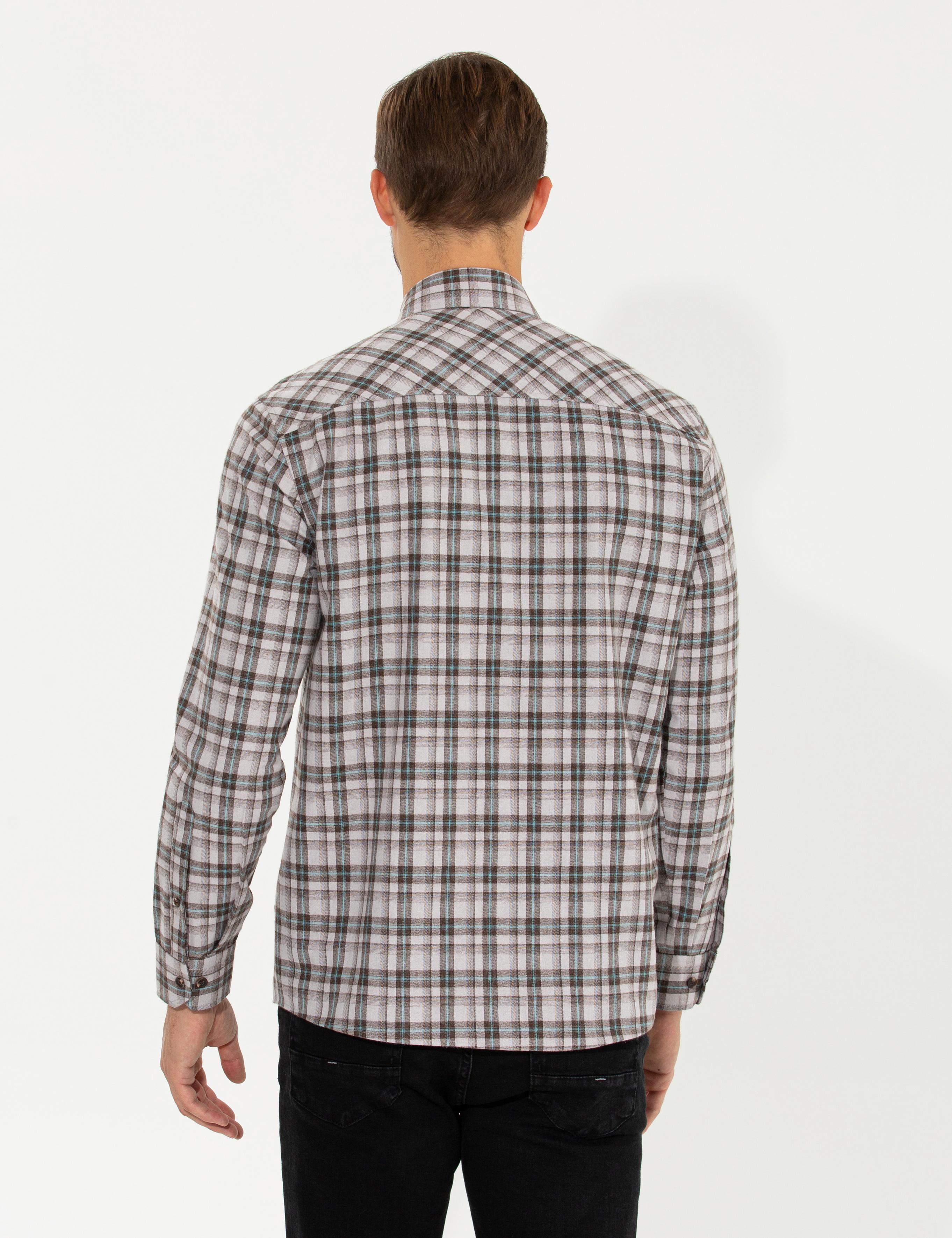 Açık Kahverengi Regular Fit Uzun Kollu Gömlek