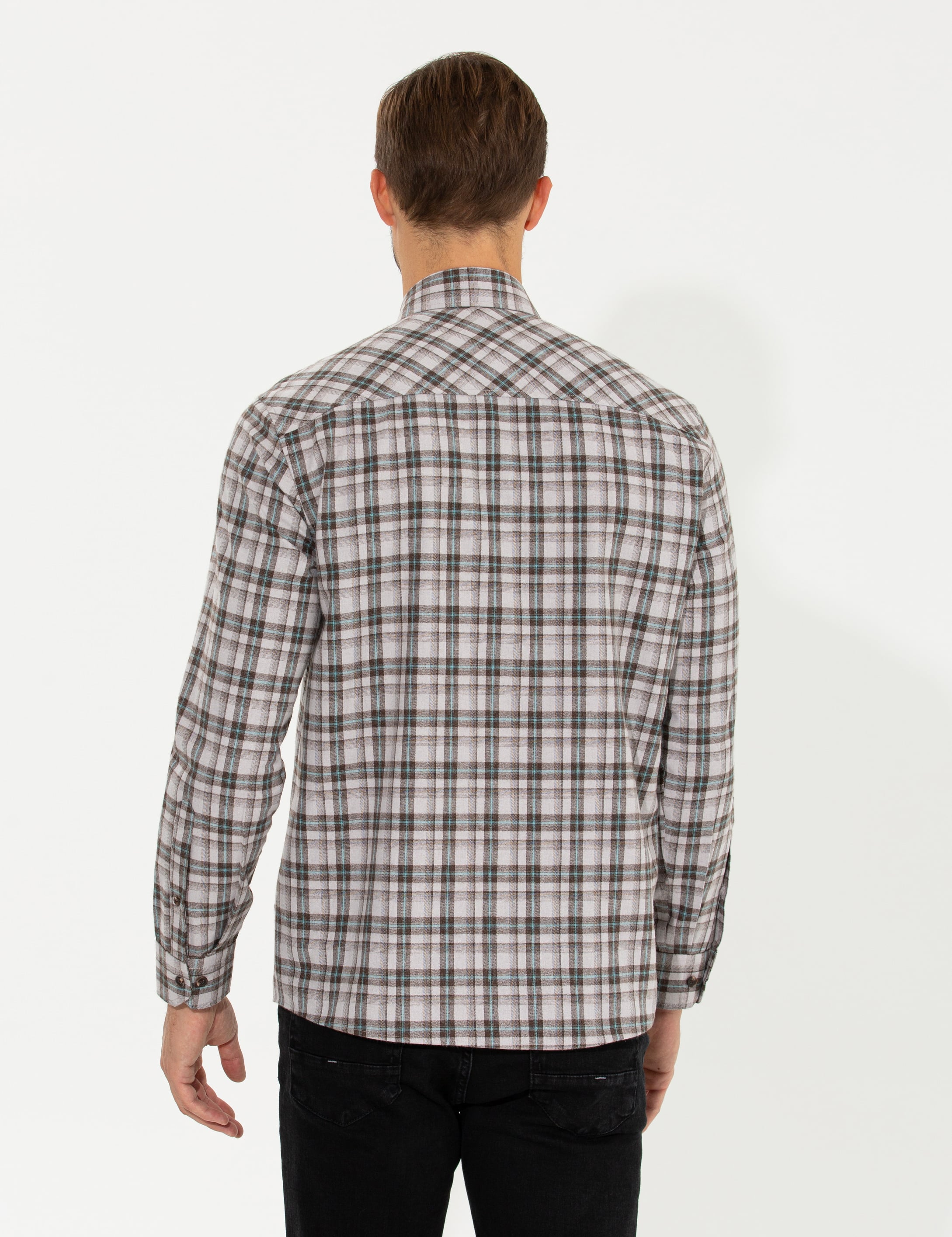Açık Kahverengi Regular Fit Uzun Kollu Gömlek - Image 5