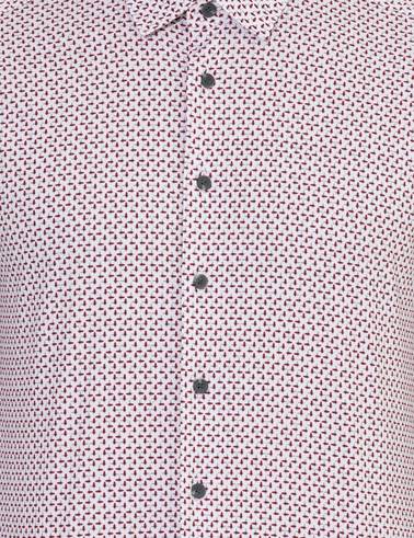 Bordo Slim Fit Uzun Kollu Gömlek