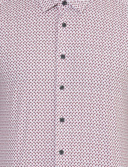 Bordo Slim Fit Uzun Kollu Gömlek - 50259486009