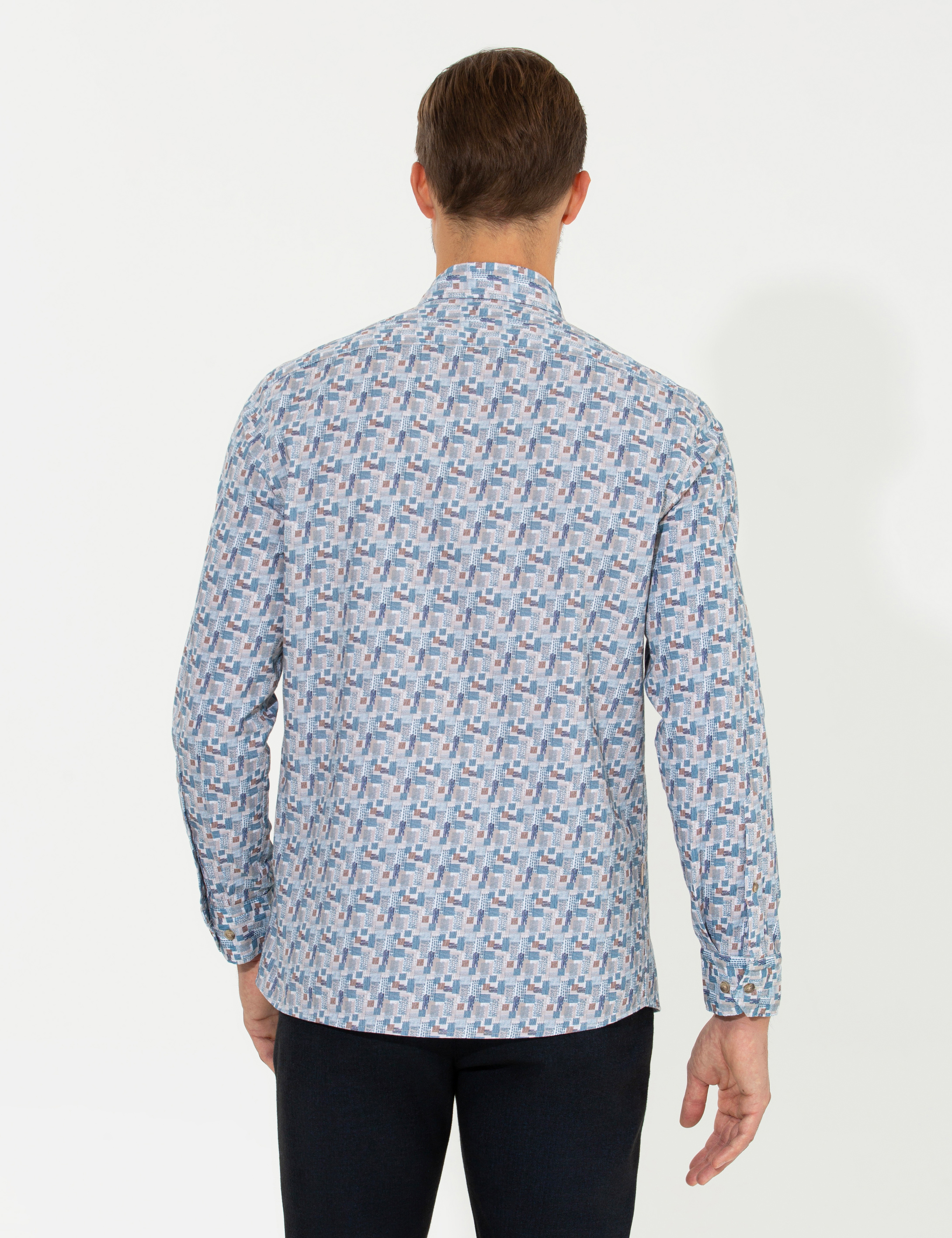 Pierre Cardin Bej Slim Fit Uzun Kollu Gömlek görsel 5
