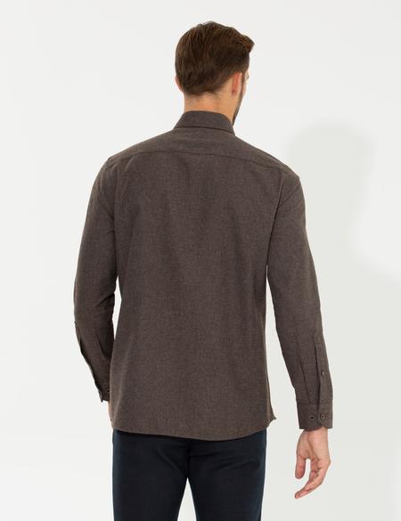 Kahverengi Regular Fit Uzun Kollu Gömlek - 50259512031