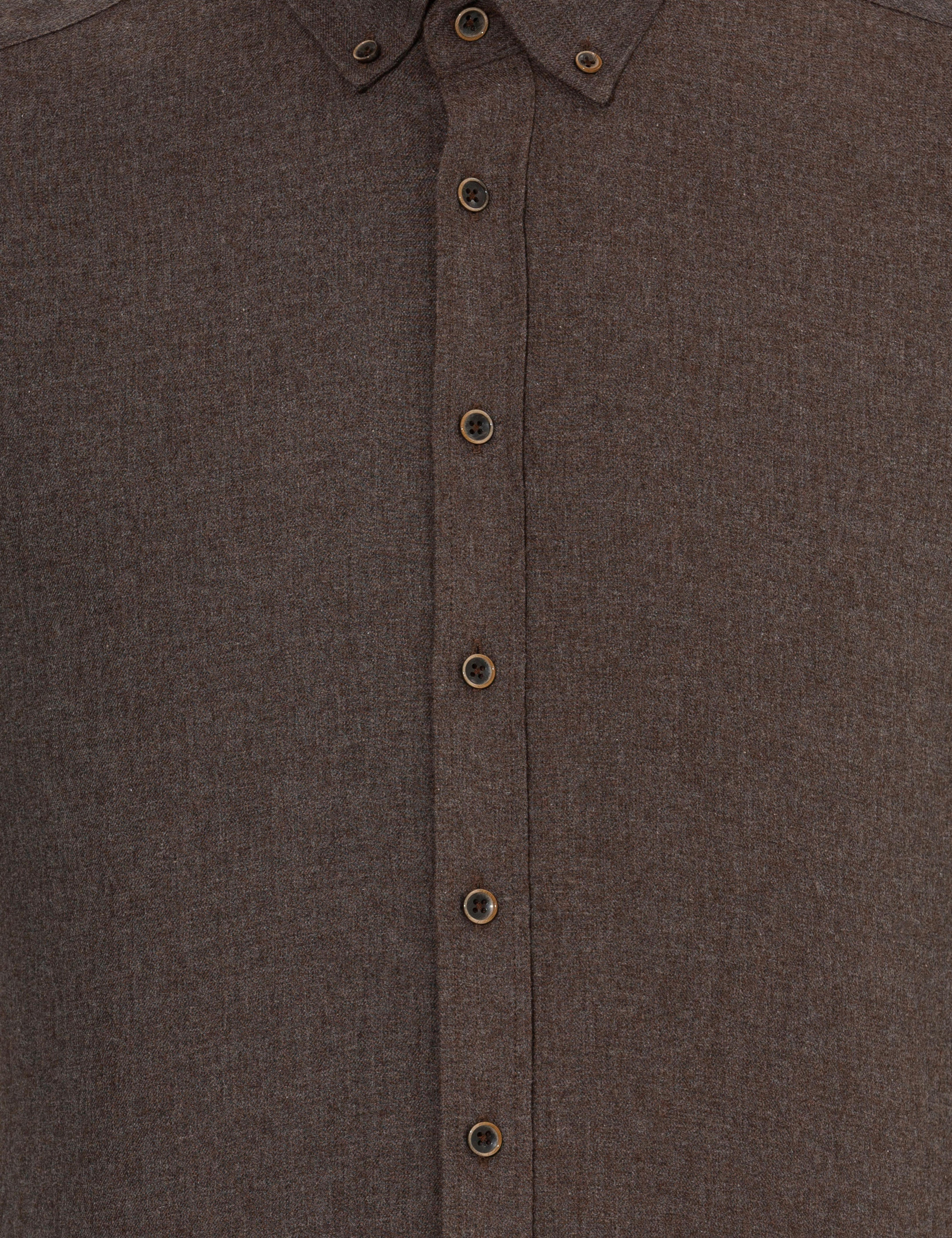 Kahverengi Regular Fit Uzun Kollu Gömlek - Image 6