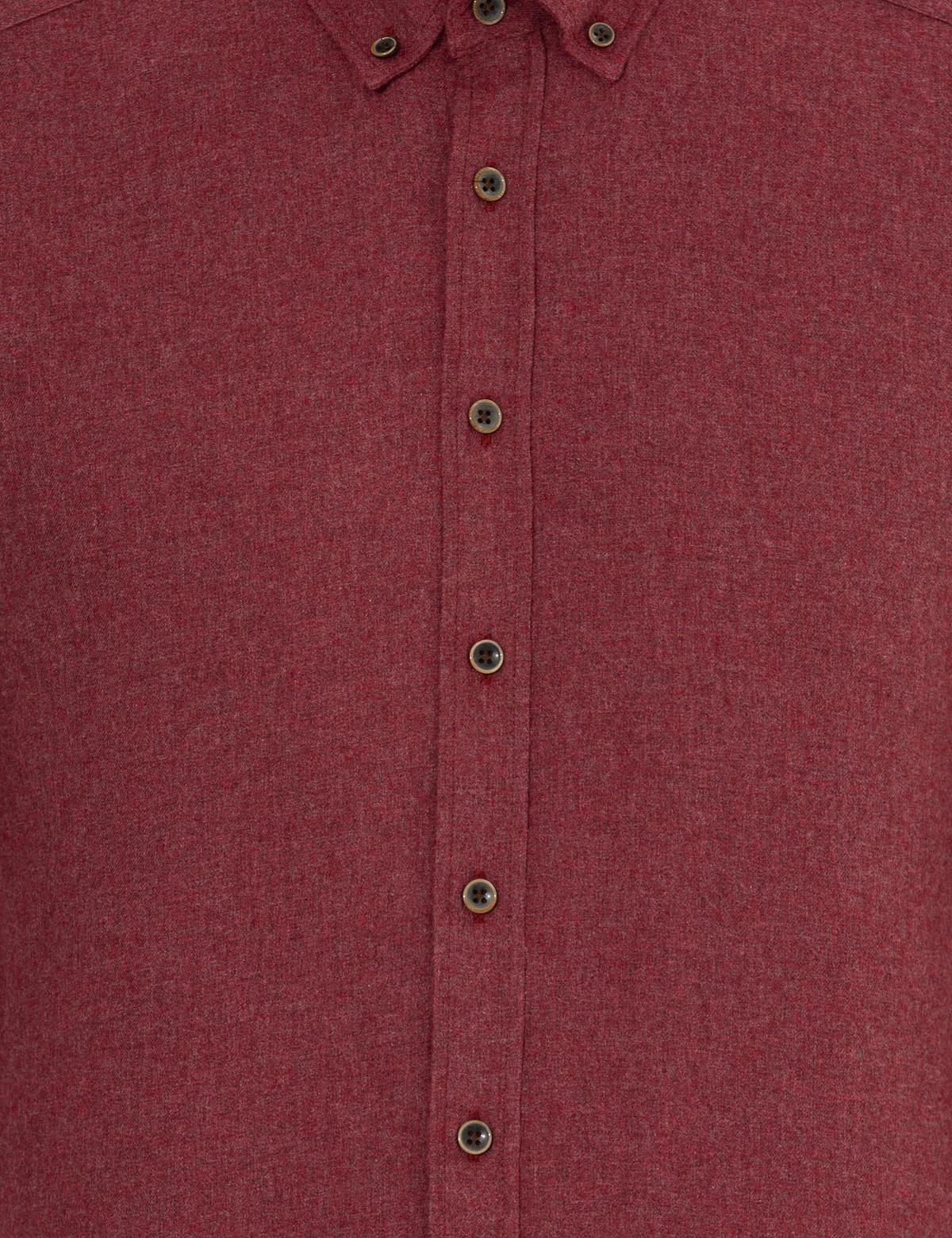 Bordo Regular Fit Uzun Kollu Gömlek - 50259512057