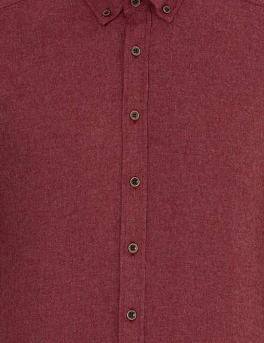 Bordo Regular Fit Uzun Kollu Gömlek
