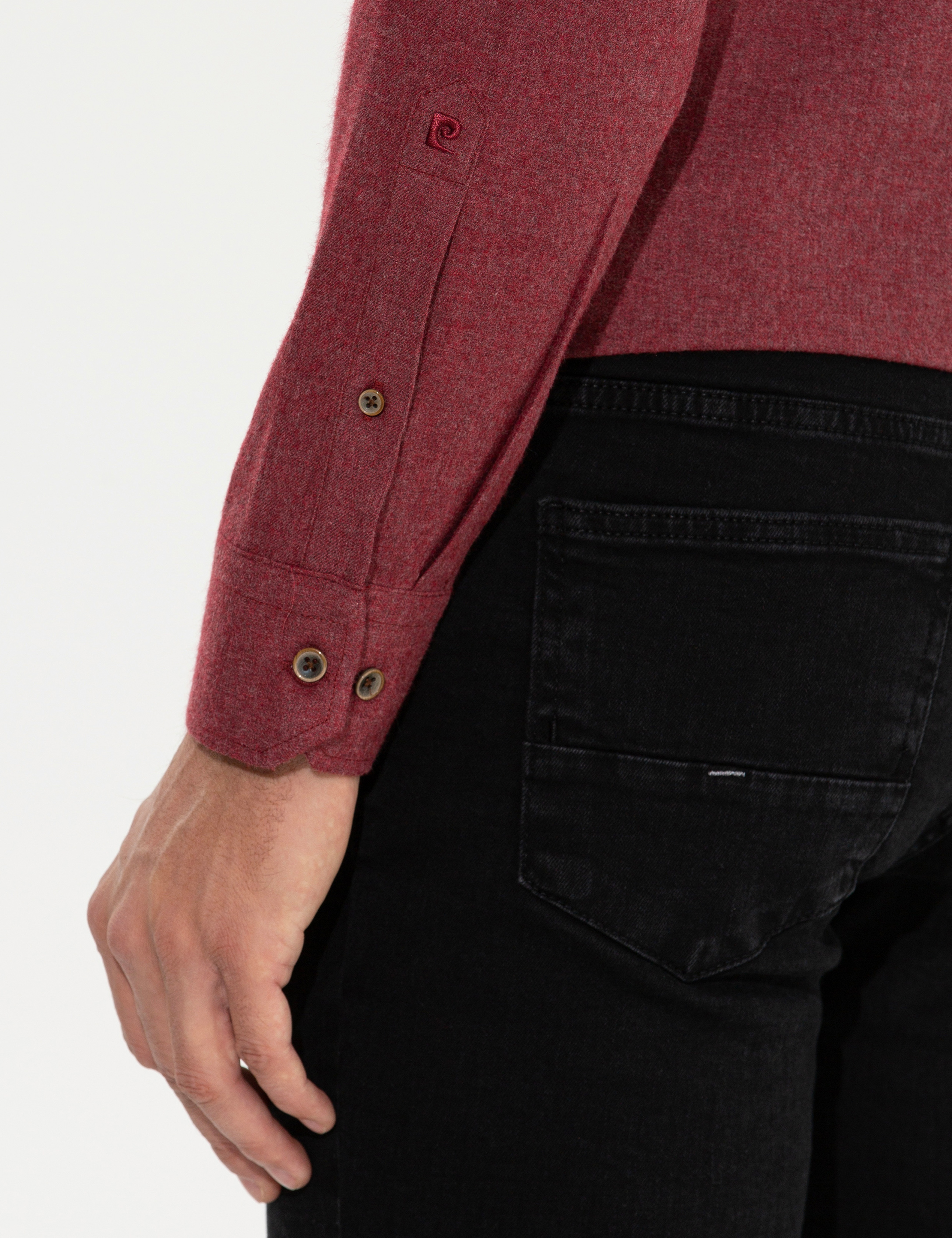 Bordo Regular Fit Uzun Kollu Gömlek