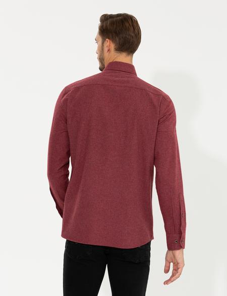 Bordo Regular Fit Uzun Kollu Gömlek - 50259512057