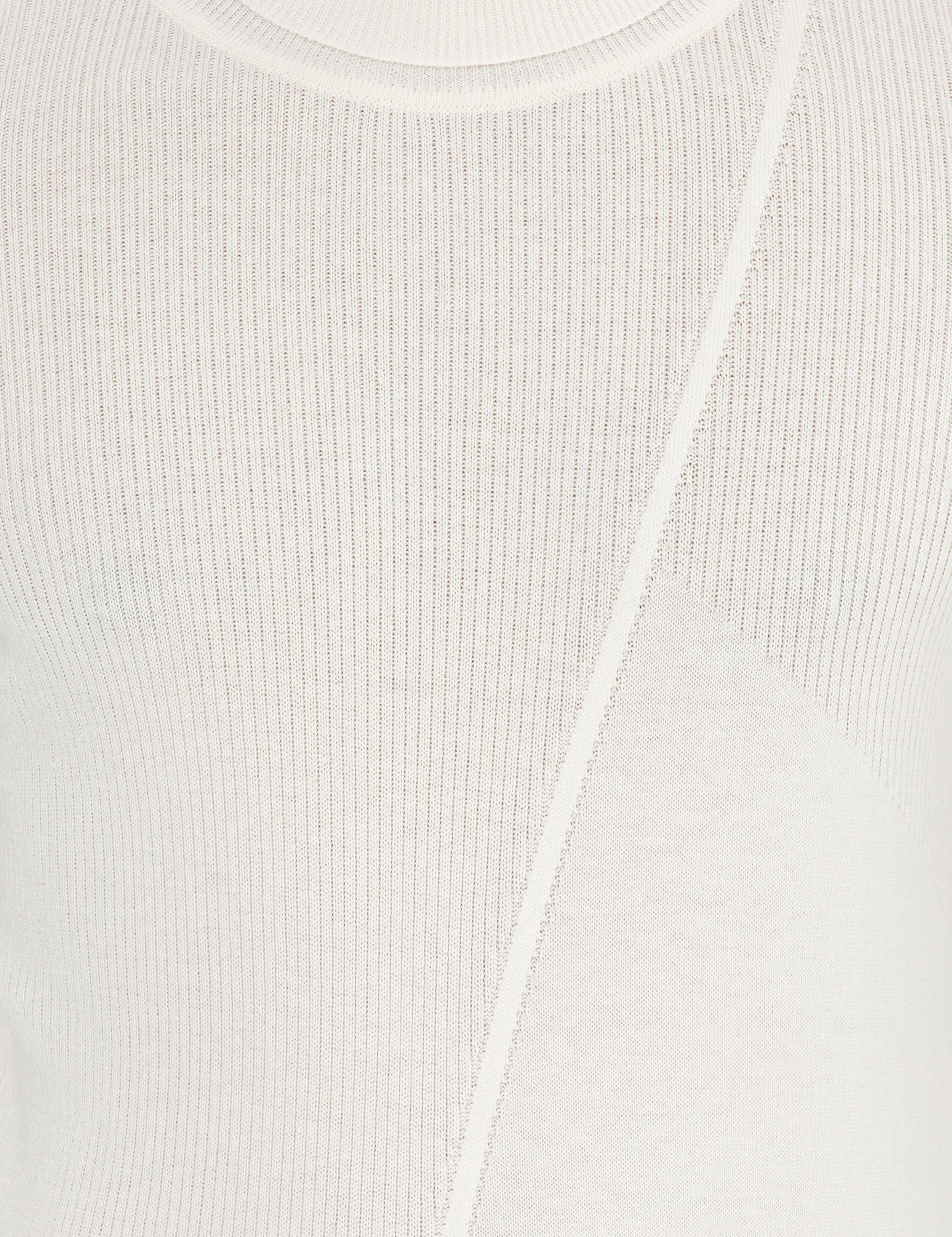 Ekru Slim Fit Balıkçı Yaka Triko Kazak