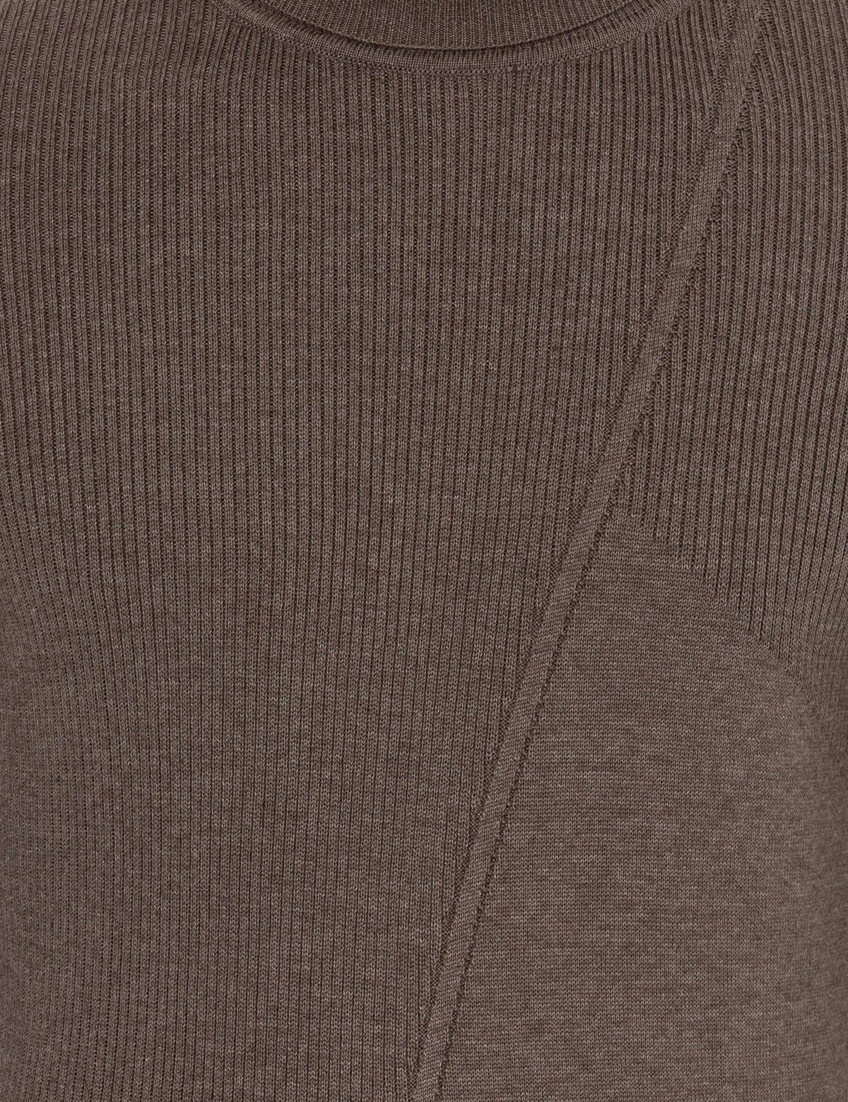 Vizon Melanj Slim Fit Balıkçı Yaka Triko Kazak - 50259784023