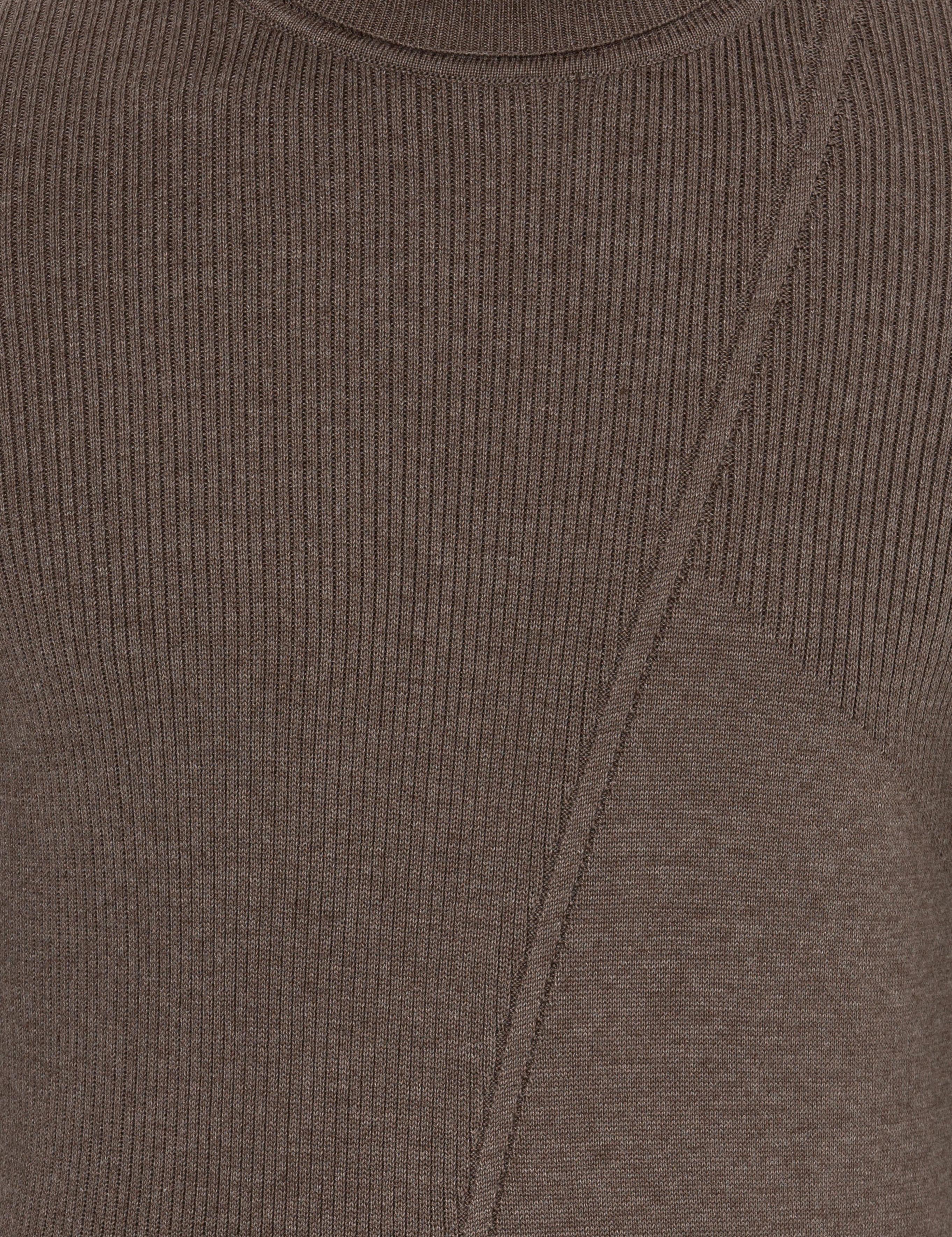 Vizon Melanj Slim Fit Balıkçı Yaka Triko Kazak