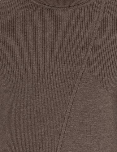 Vizon Melanj Slim Fit Balıkçı Yaka Triko Kazak