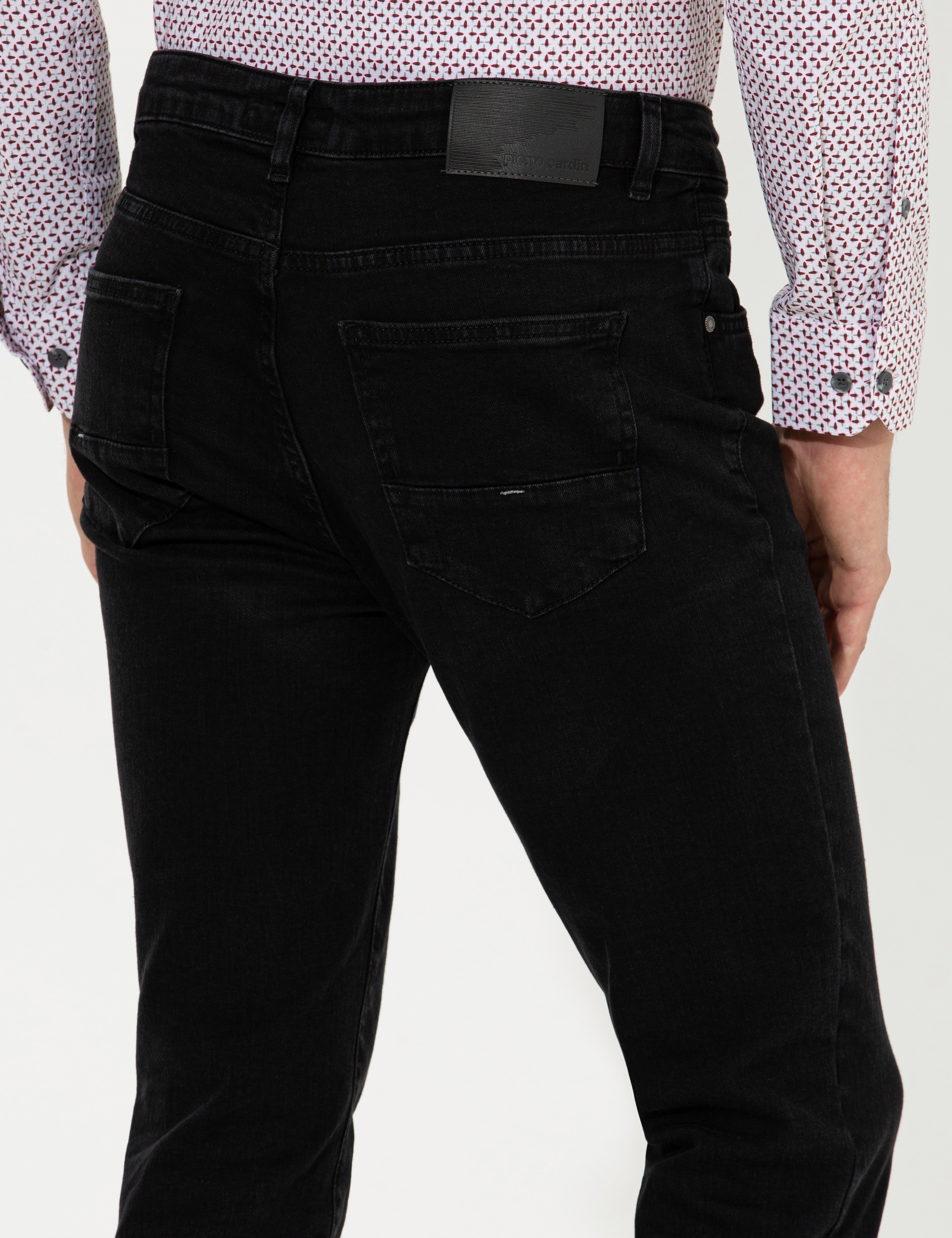 Siyah Slim Fit Jean Pantolon - Image 7