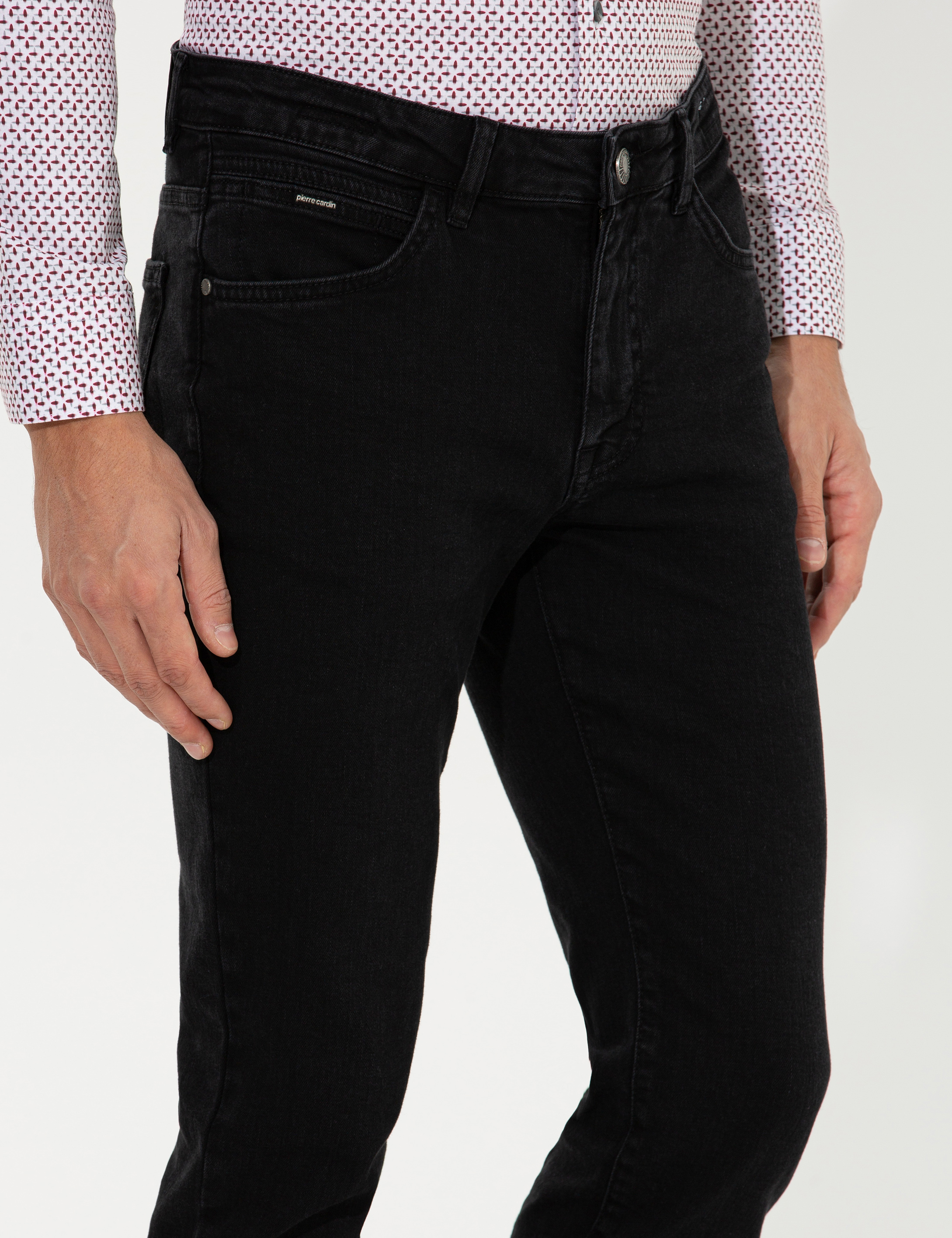 Siyah Slim Fit Jean Pantolon - Image 6