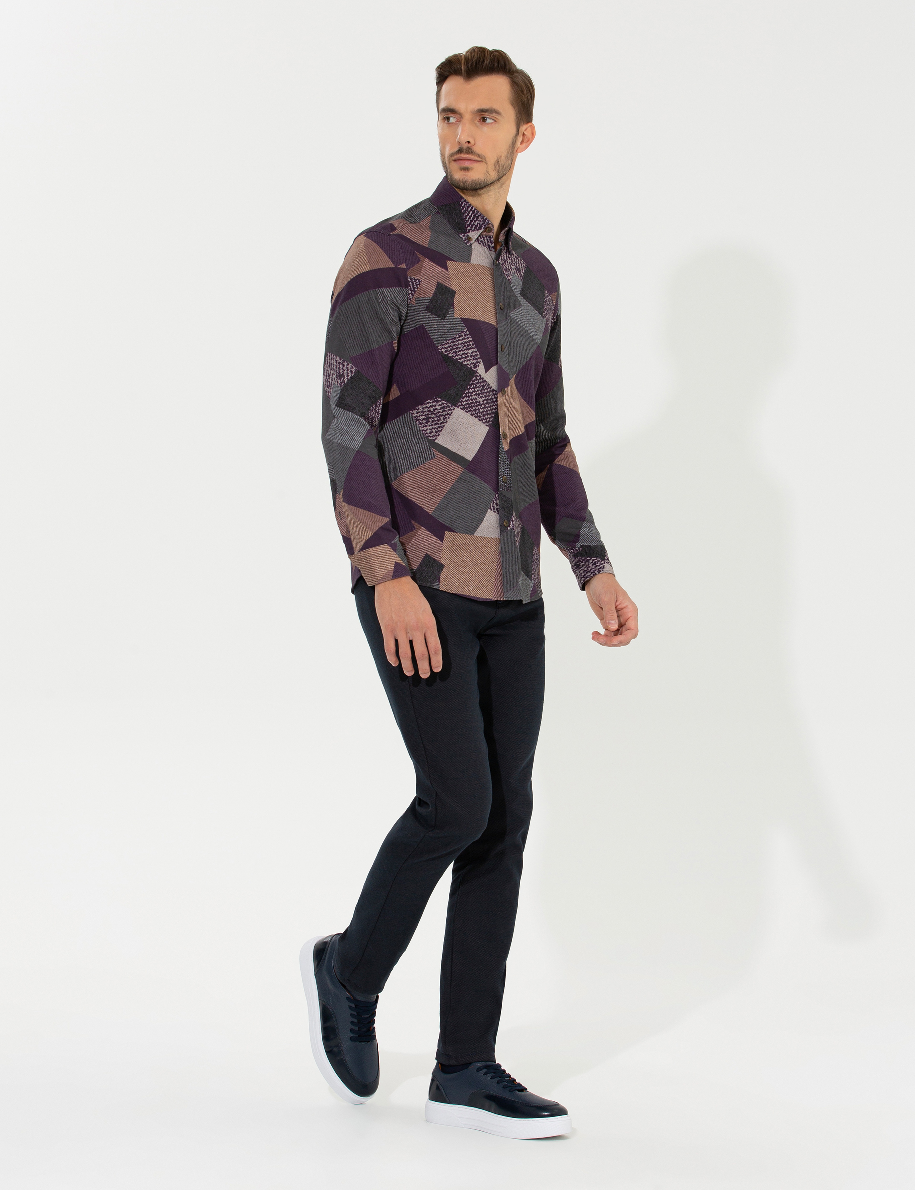 Kahverengi Slim Fit Kanvas Pantolon