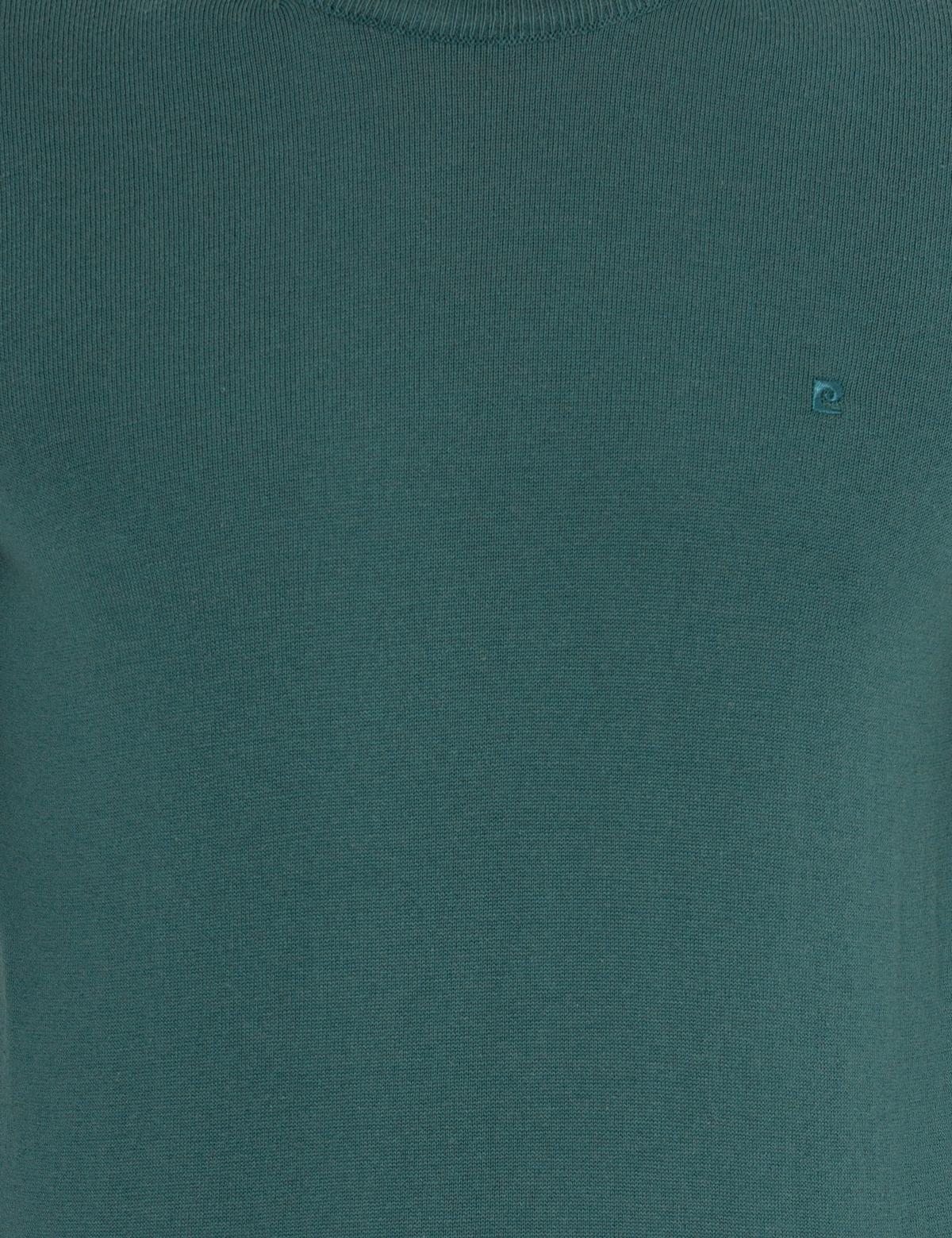 Yeşil Slim Fit Bisiklet Yaka Basic Triko Kazak - 50258993078