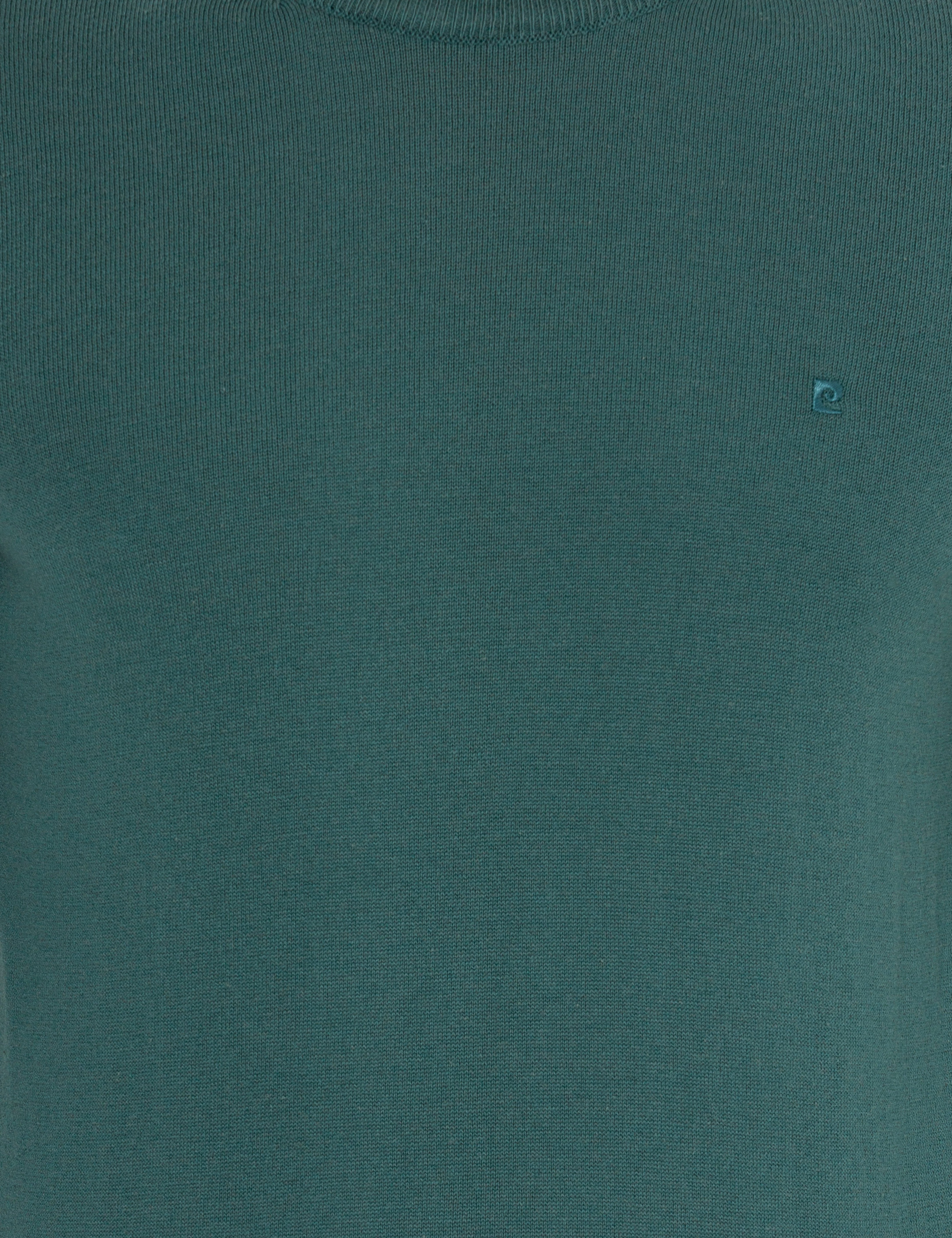 Yeşil Slim Fit Bisiklet Yaka Basic Triko Kazak
