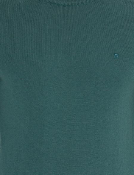 Yeşil Slim Fit Bisiklet Yaka Basic Triko Kazak - 50258993078