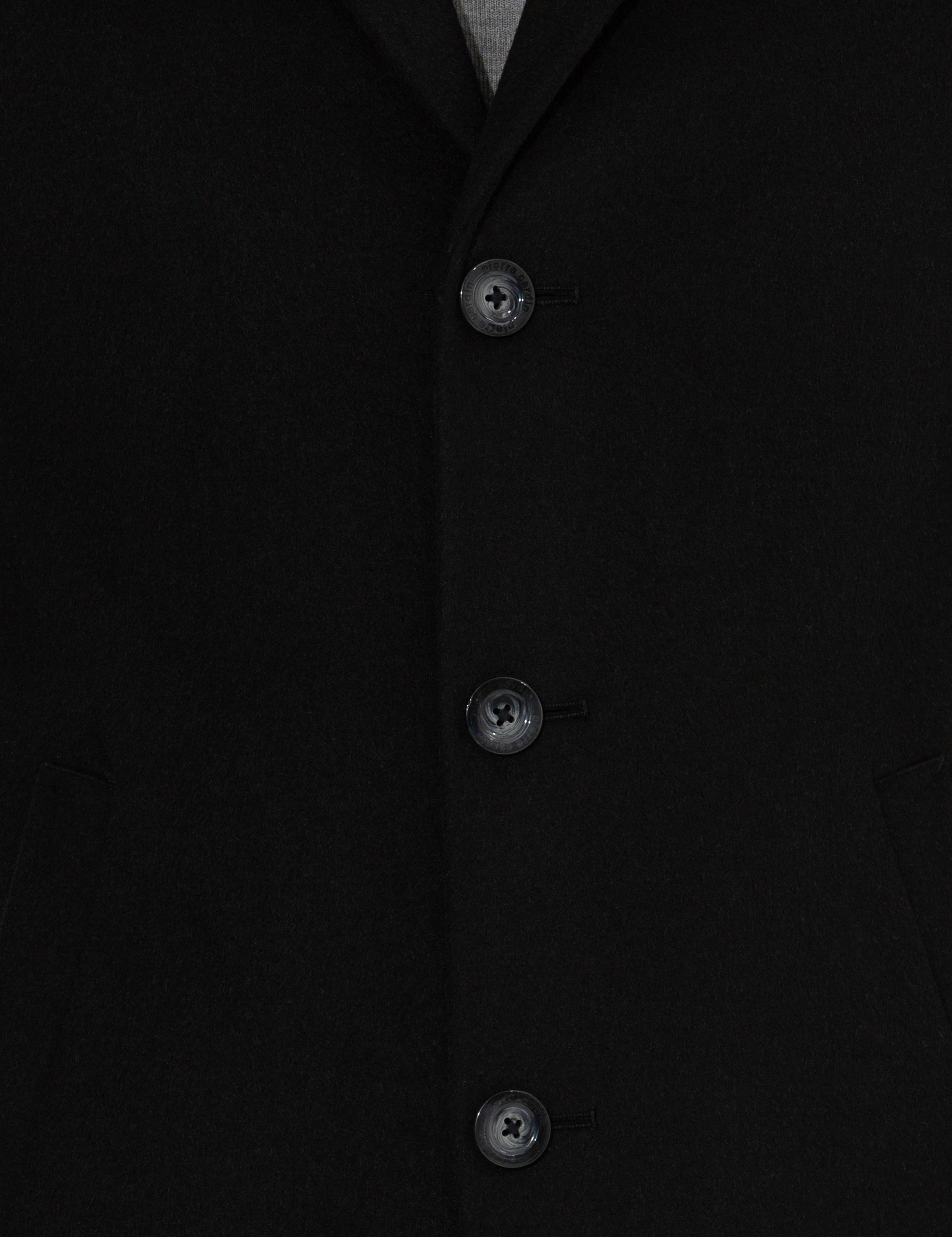 Siyah Ex. Slim Fit Kaşe Kaban