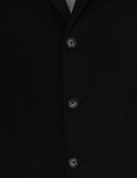 Siyah Ex. Slim Fit Kaşe Kaban - 50257388006