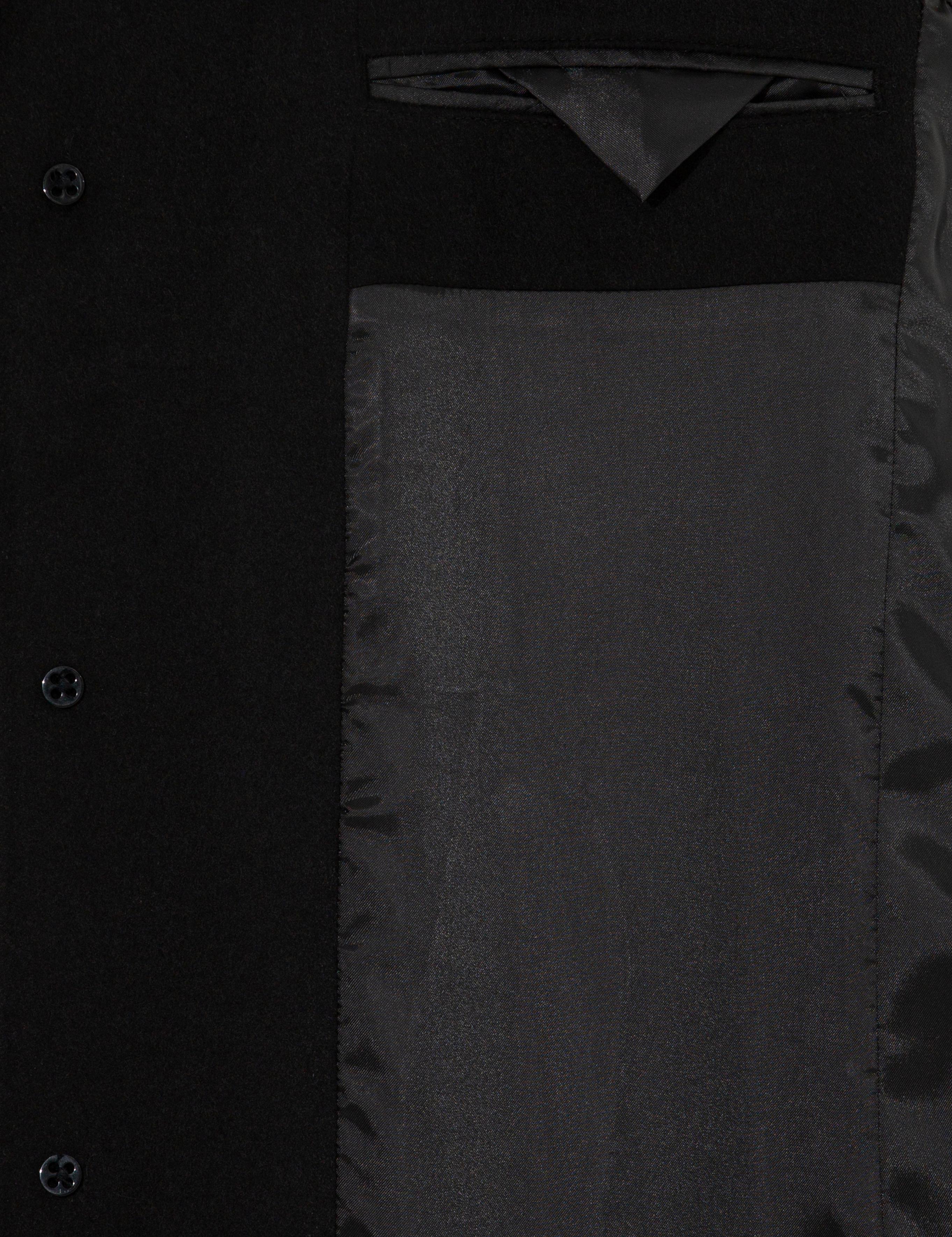 Siyah Ex. Slim Fit Kaşe Kaban