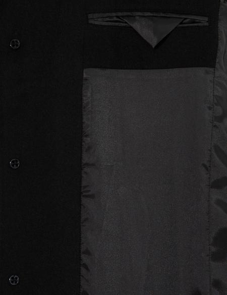 Siyah Ex. Slim Fit Kaşe Kaban - 50257388006