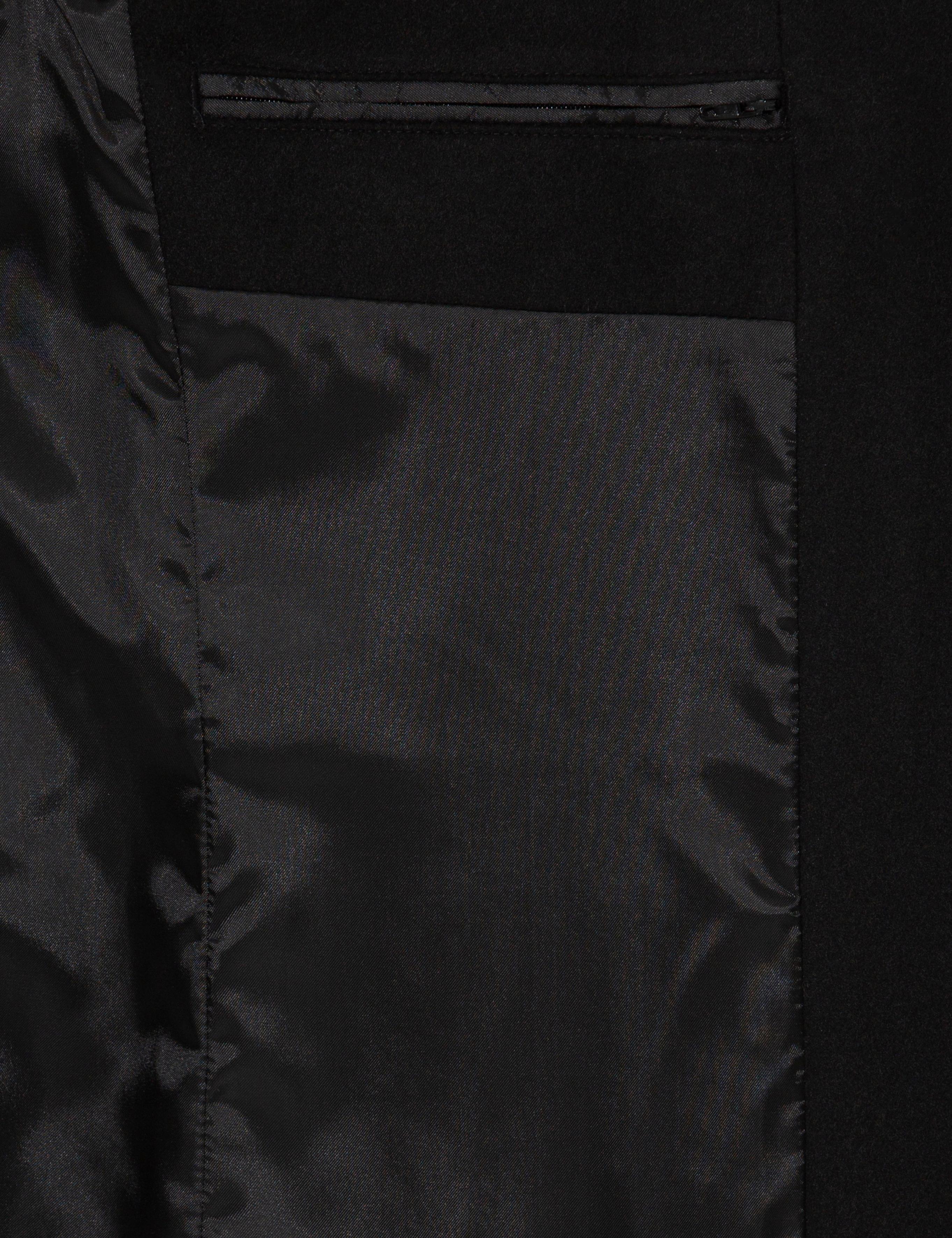 Siyah Ex. Slim Fit Kaşe Kaban