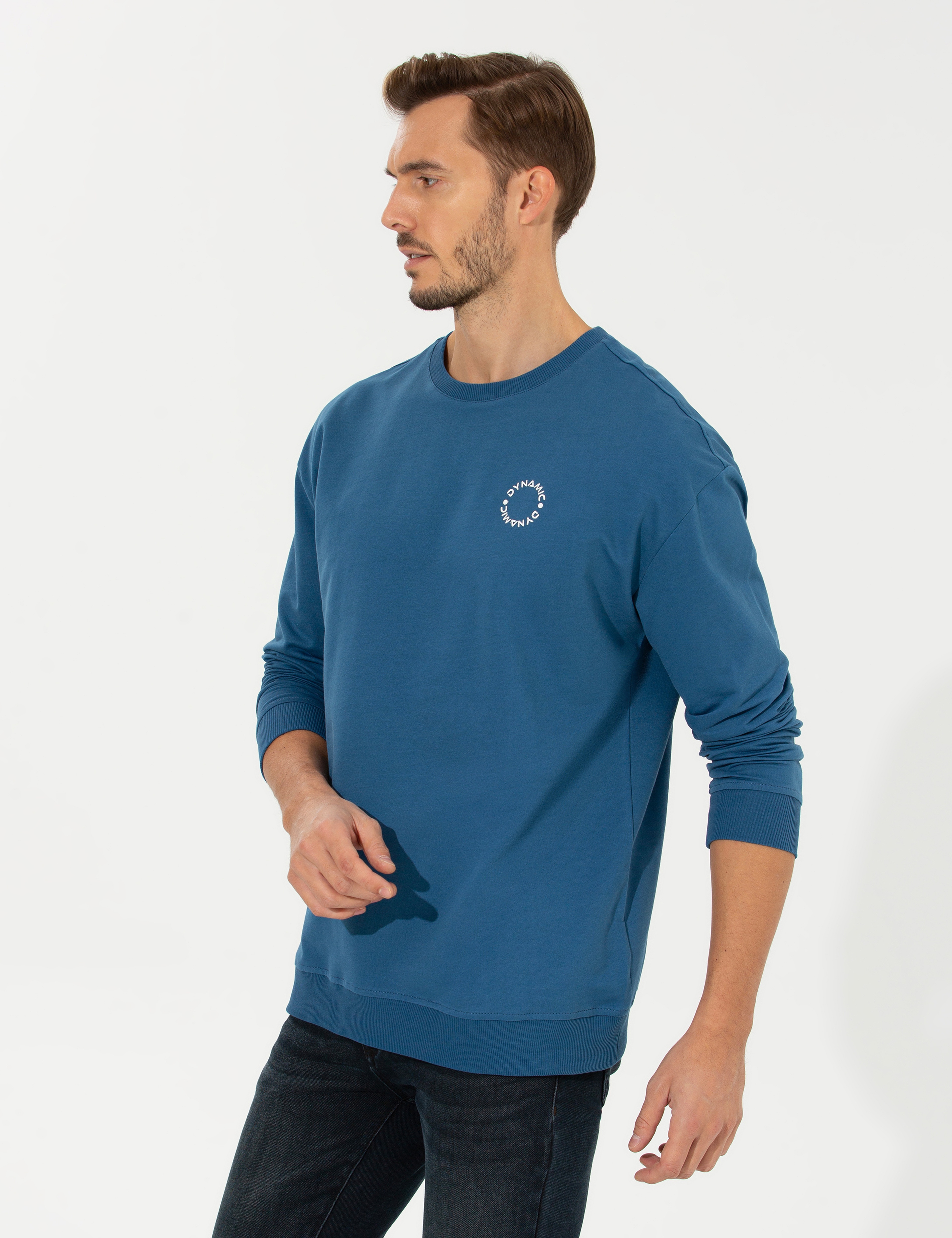 Koyu Mavi Comfort Fit Sweatshirt - Image 2