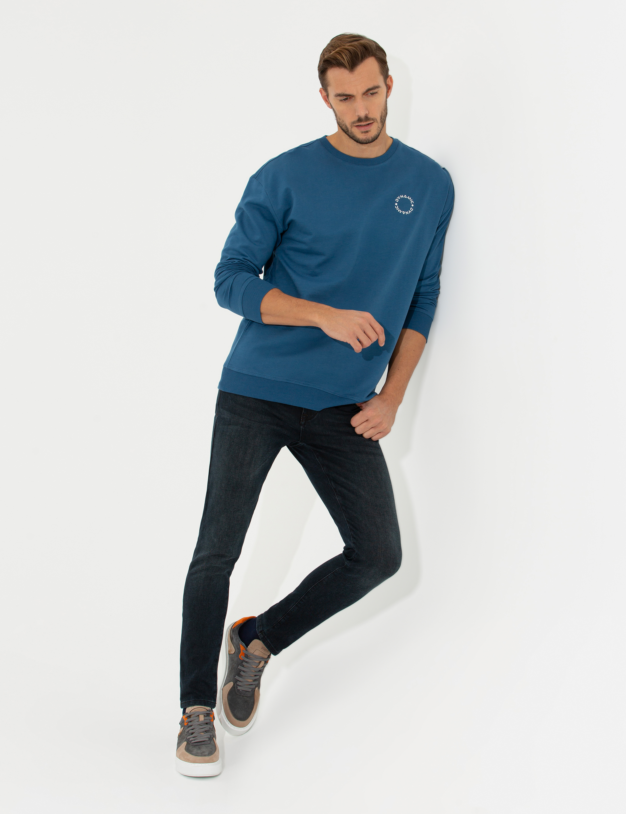 Koyu Mavi Comfort Fit Sweatshirt