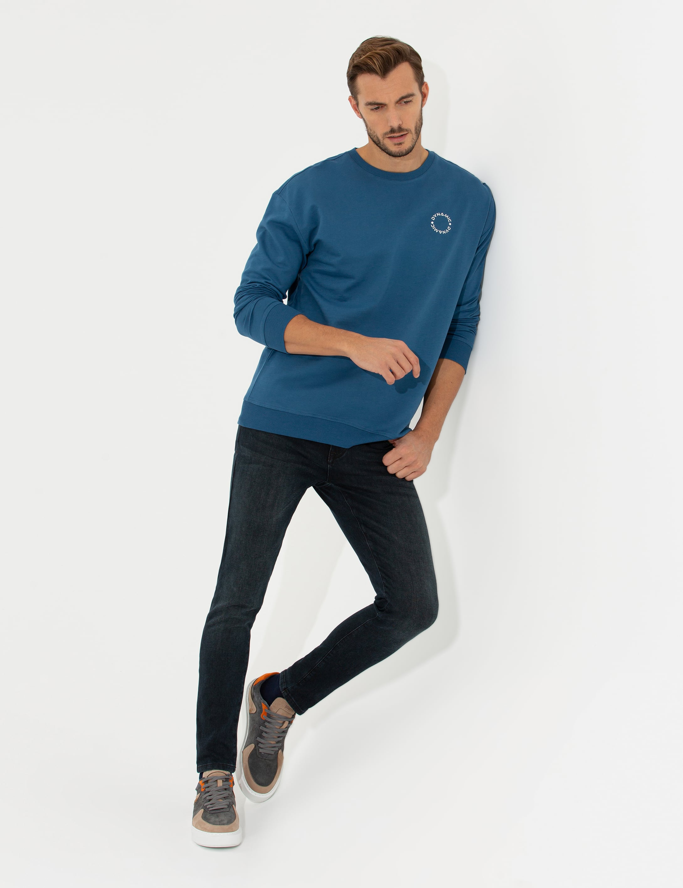 Koyu Mavi Comfort Fit Sweatshirt