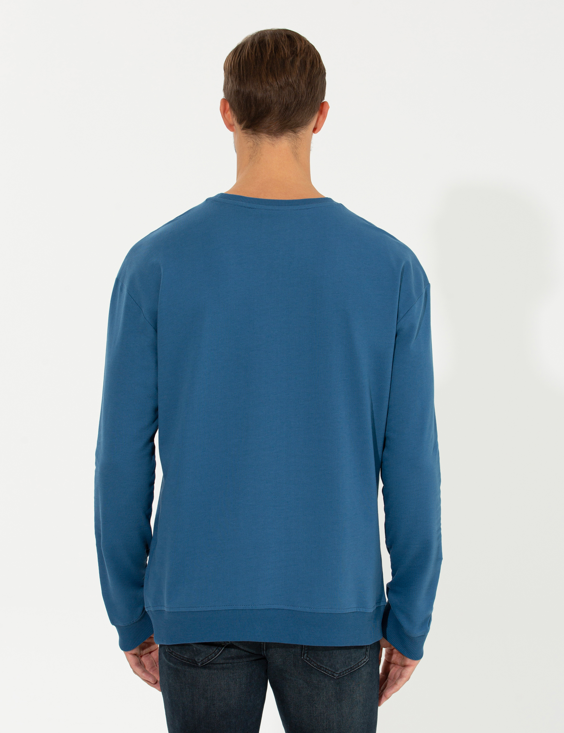 Koyu Mavi Comfort Fit Sweatshirt
