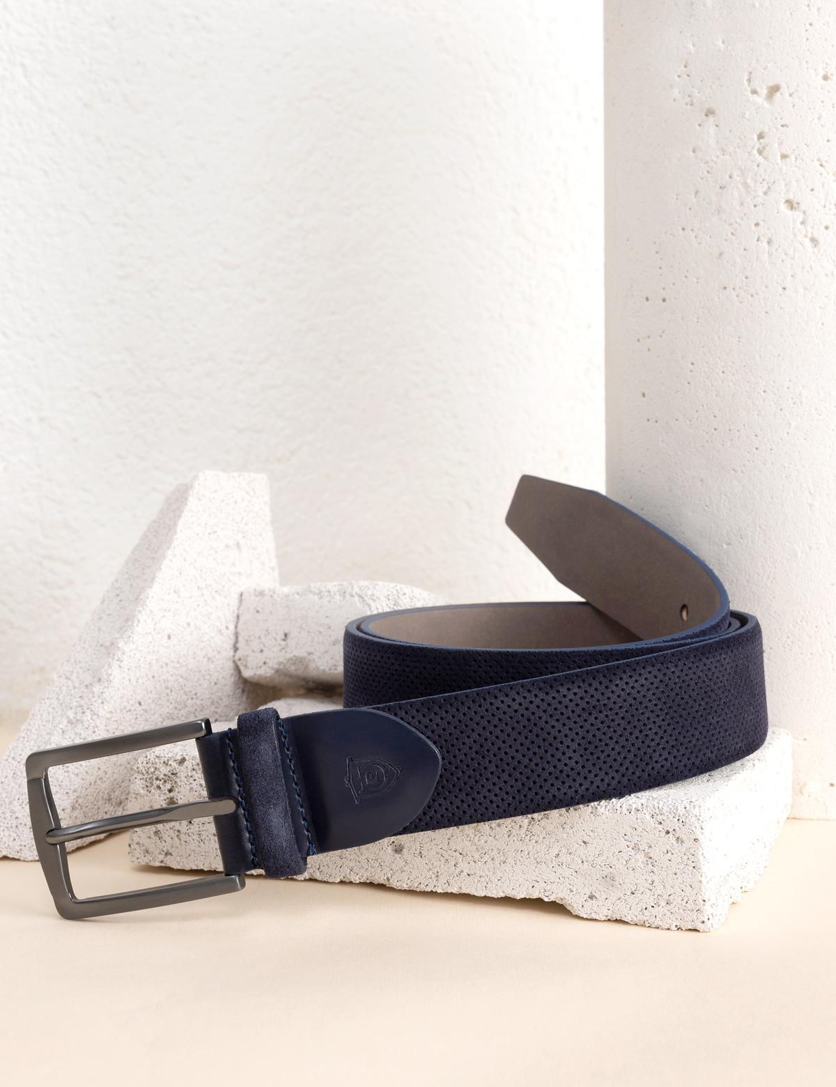 Lacivert Süet Kemer