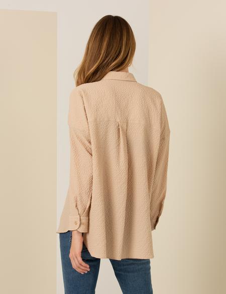 Camel Oversize Uzun Kollu Gömlek - 50254186022