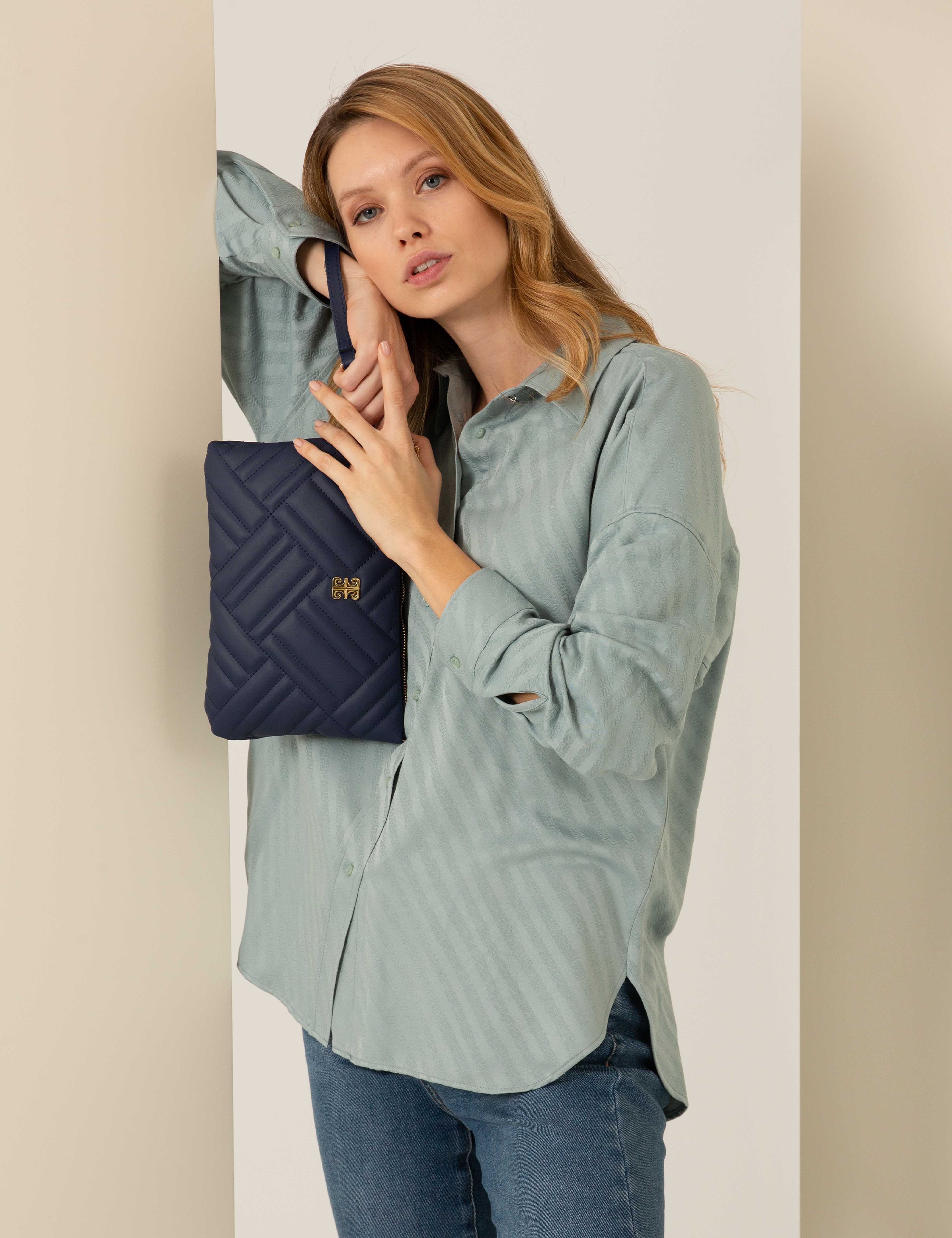 Mint Oversize Uzun Kollu Gömlek - Image 2