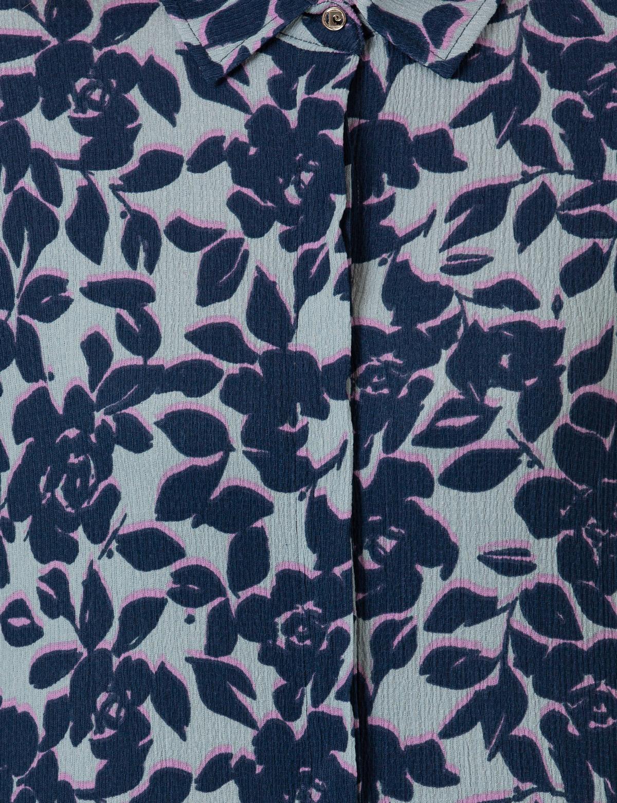 Koyu Mint Desenli Comfort Fit Gömlek - 50255707013