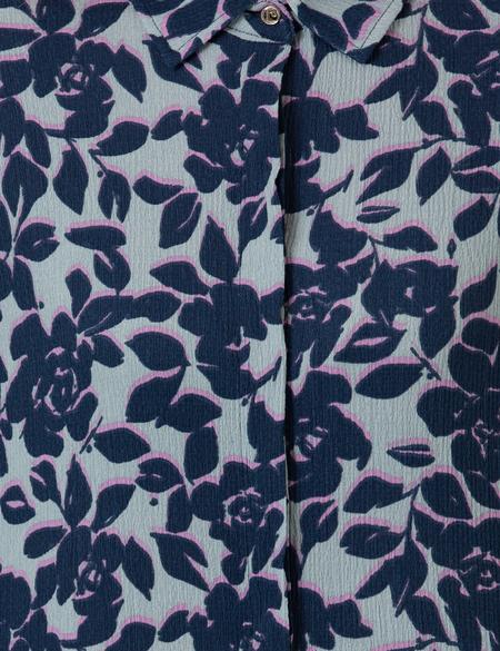 Koyu Mint Desenli Comfort Fit Gömlek - 50255707013