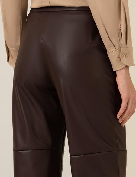 Kahverengi Suni Deri Pantolon - 50254469039