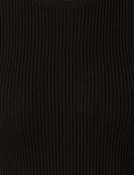 Siyah Slim Fit Bisiklet Yaka Basic Kazak - 50257264006