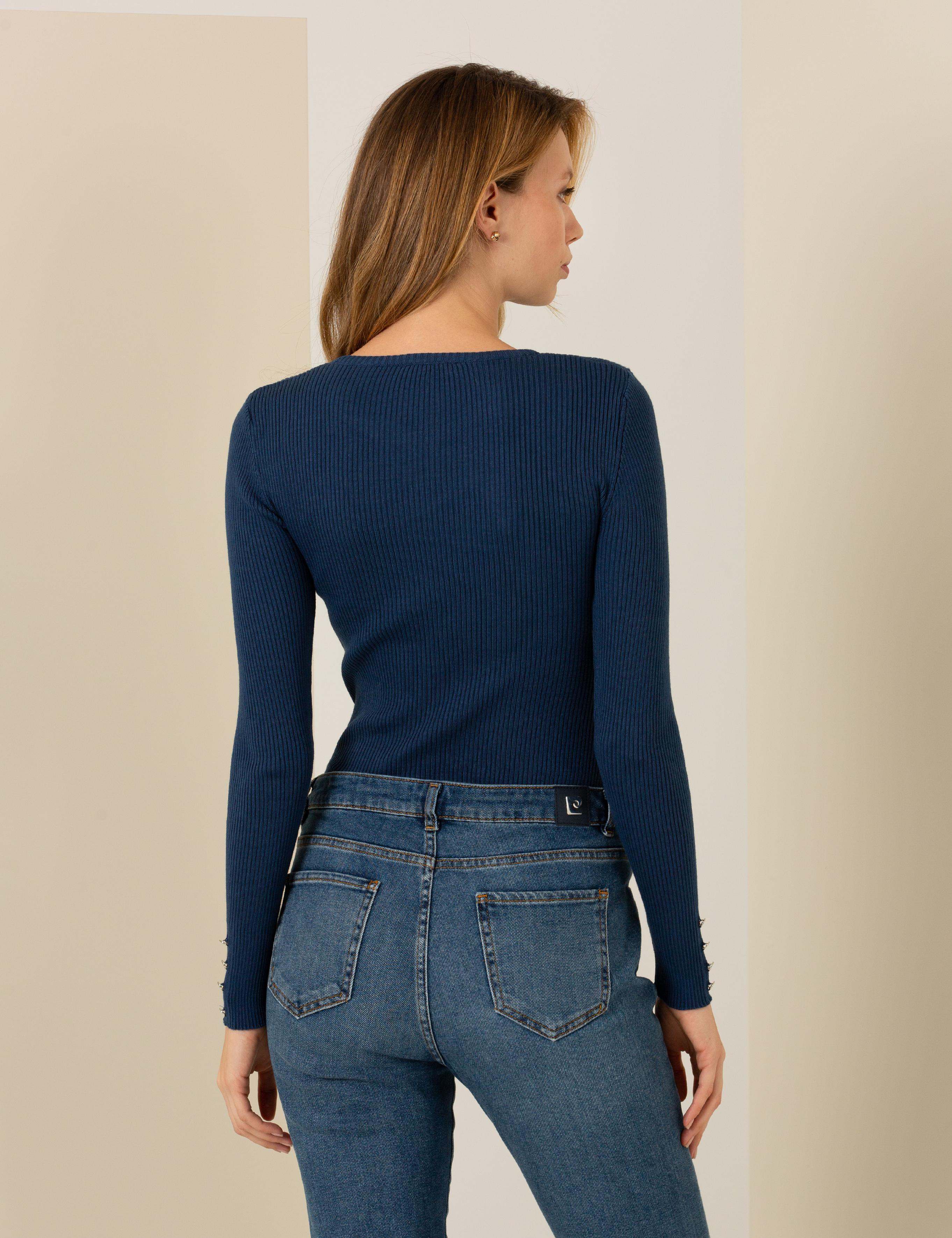 İndigo Slim Fit Bisiklet Yaka Basic Kazak